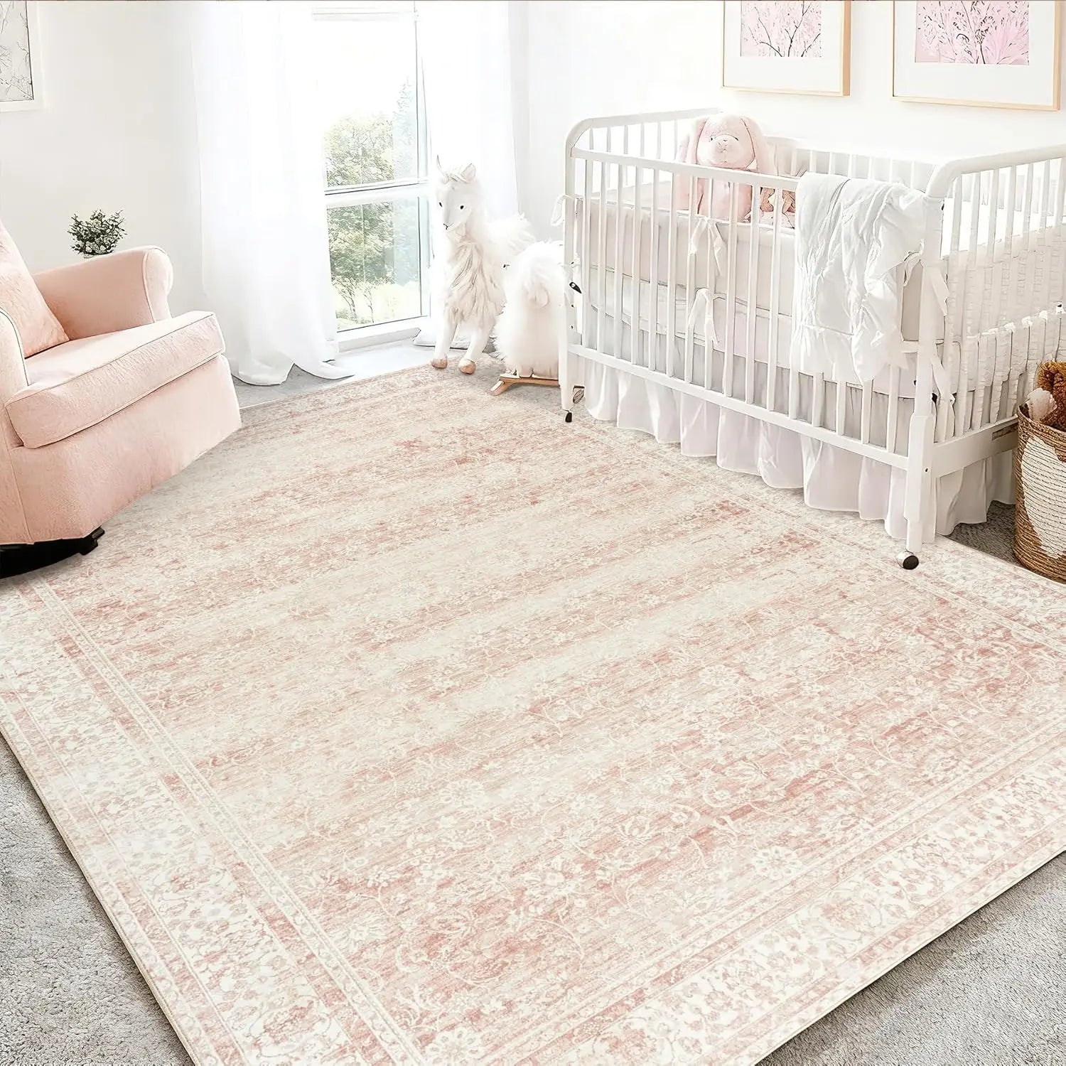 5x7 Pink Nursery Rug