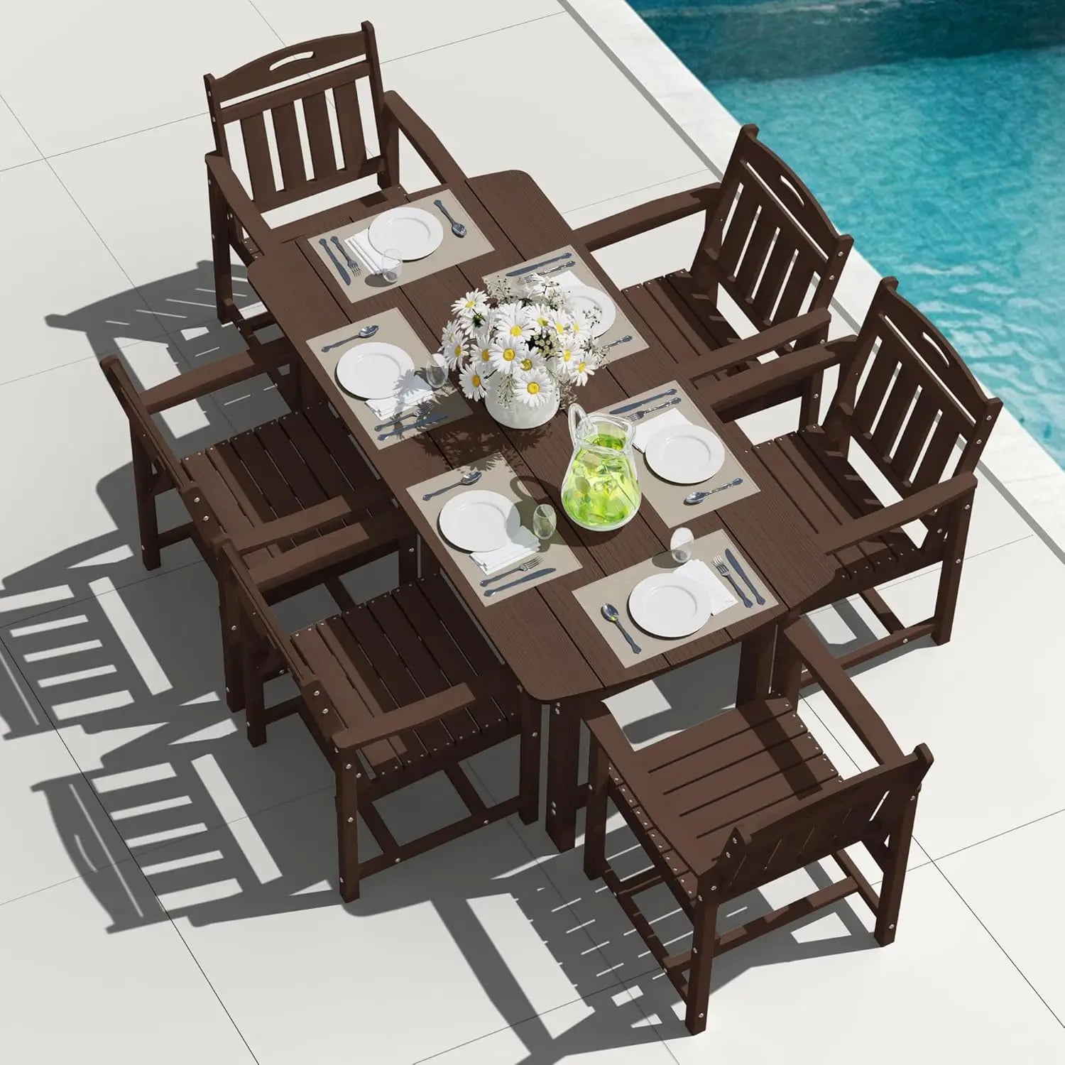 HDPE Outdoor Dining Set, Patio Table and Chairs Set