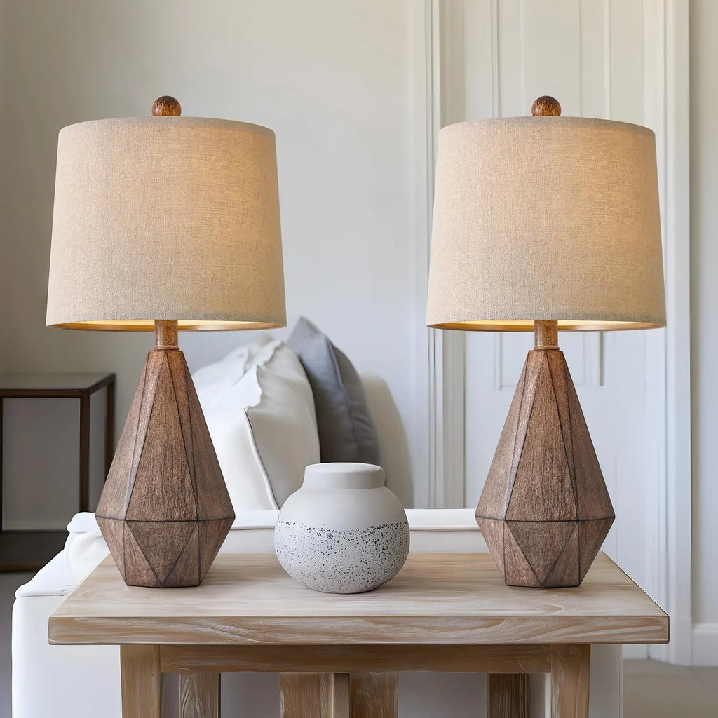 20.25" Retro Farmhouse Table Lamp Set of 2