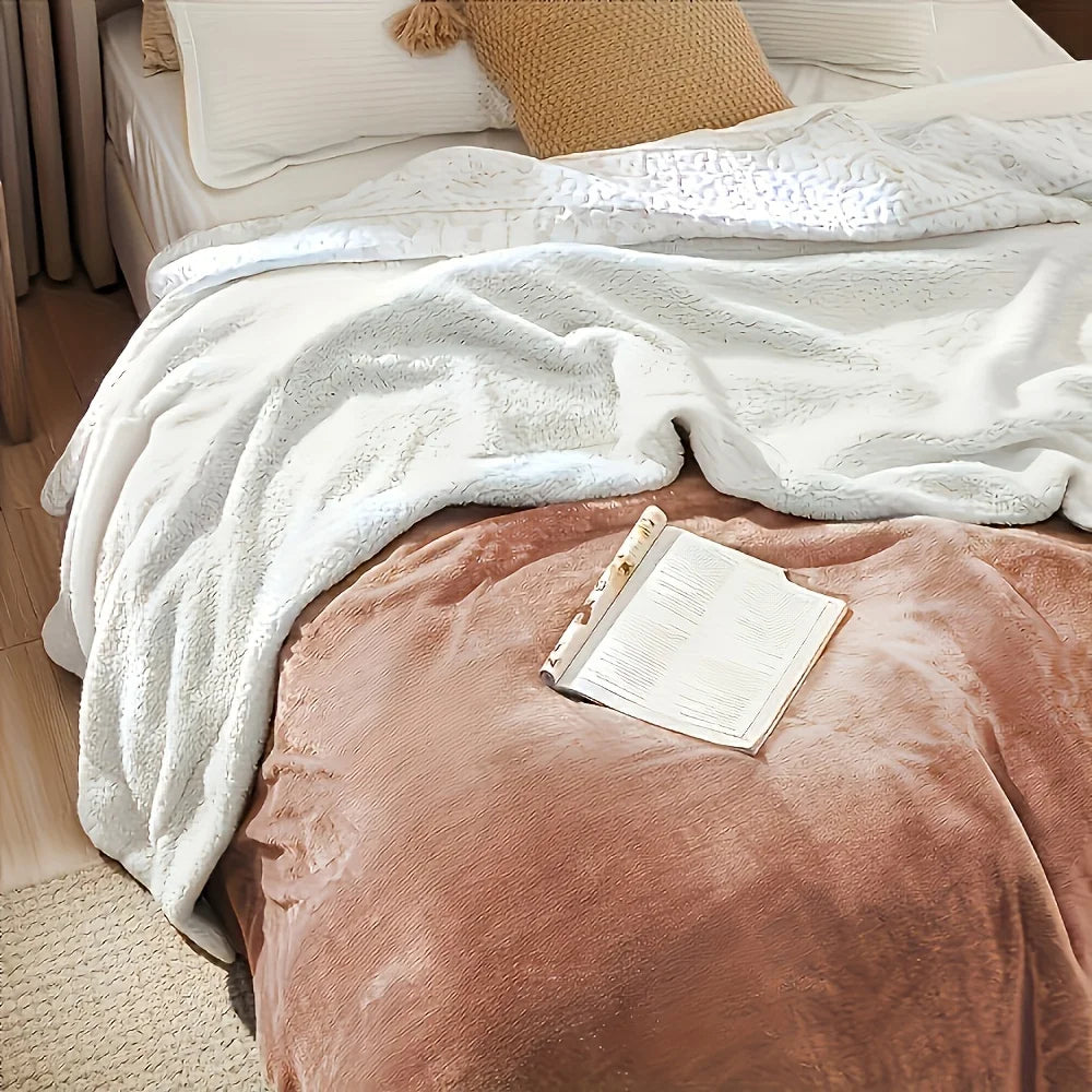 Sherpa Fleece Bed Blanket Twin