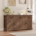 Farmhouse Sideboard Buffet Cabinet with Barn Doors, 64.6'' Wooden Storage Cabinet