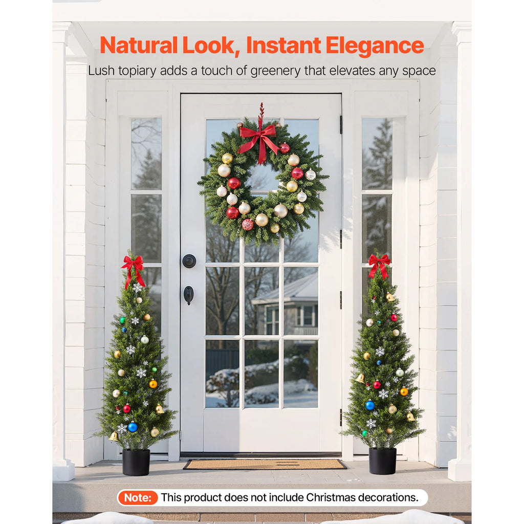 Artificial Topiary Cedar Trees 2 Set