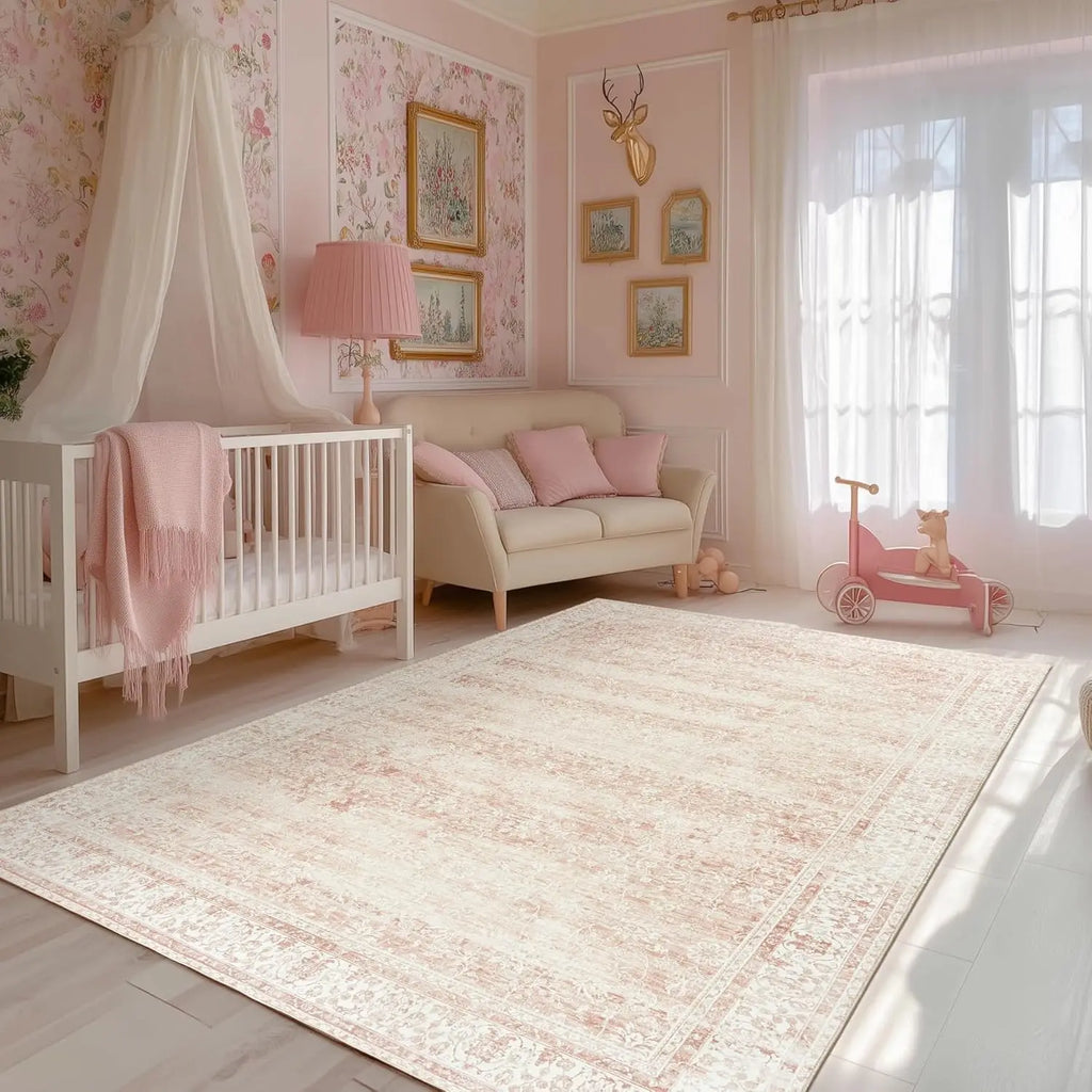 5x7 Pink Nursery Rug