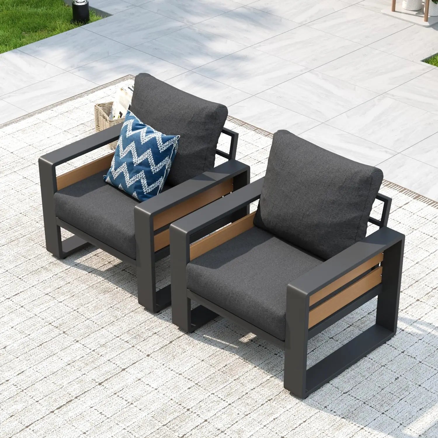 Luxury Aluminum 2 Piece Outdoor Seatingwith 6" Olefin Cushions