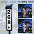 Solar Light Powered House Number, Address Sign With Lighting, Pole Mount