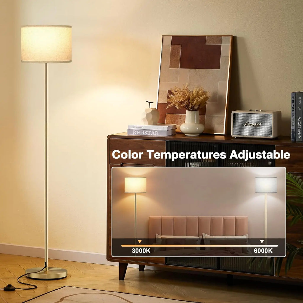 60'' Modern Floor Lamp with Remote, Dimmable
