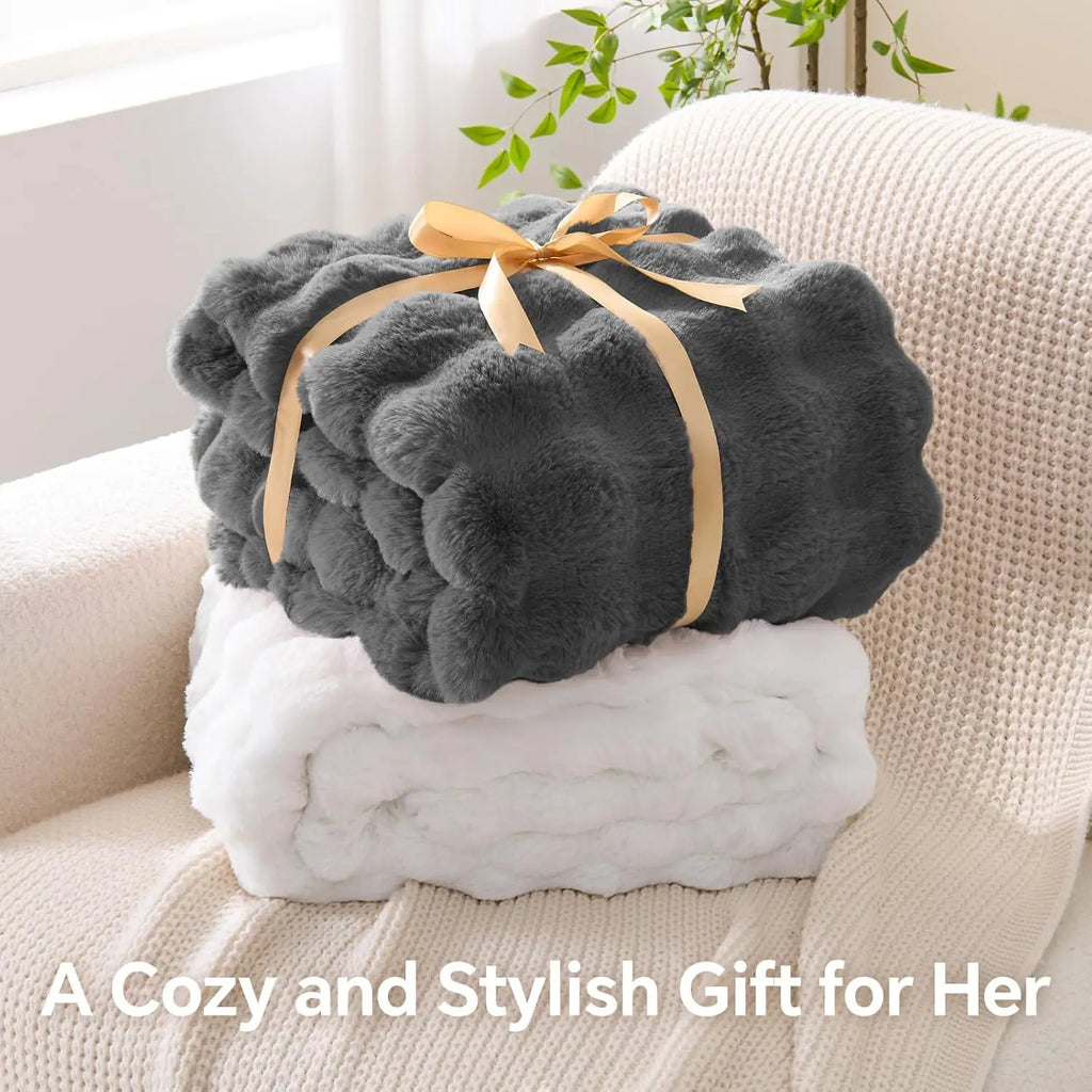 ROSEKIND Faux Fur Throw Blanket