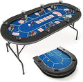 Poker Table Foldable Casino-Grade Felt Surface, Portable