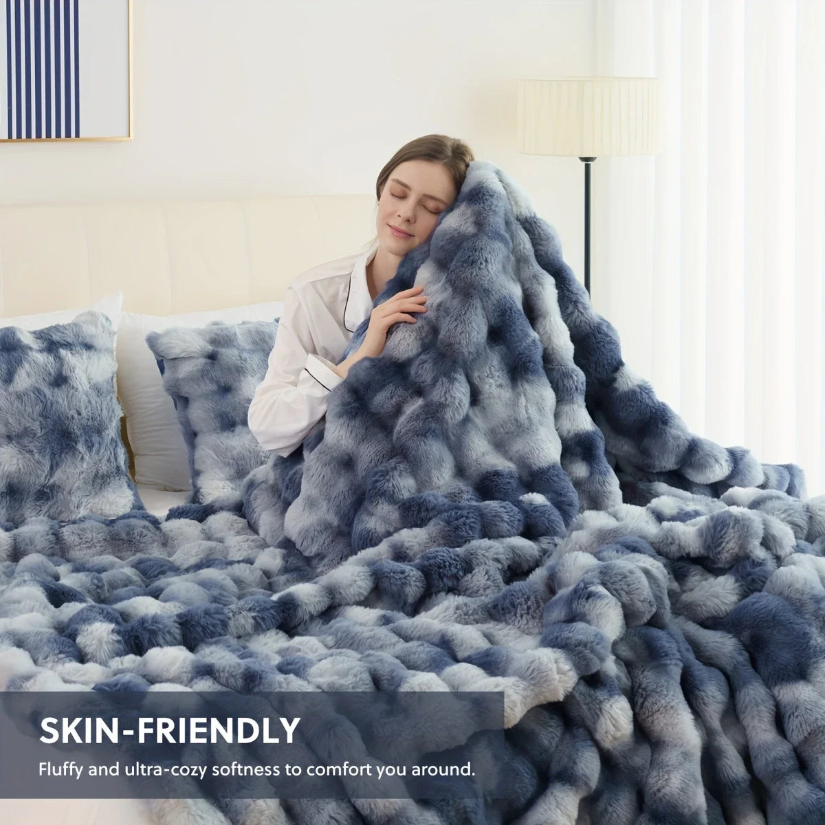 ROSEKIND Faux Fur Throw Blanket