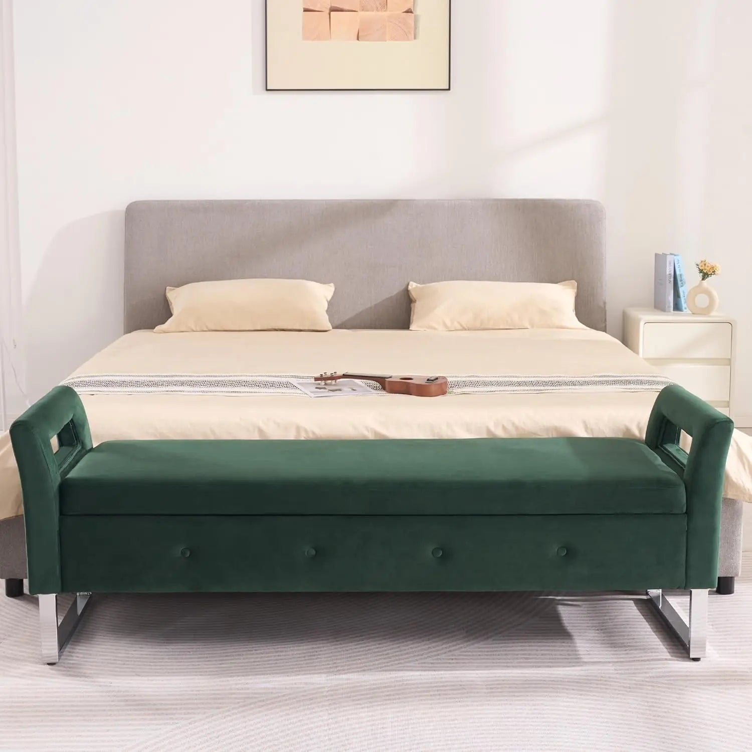 65.35" W Ottoman with Storage Bench