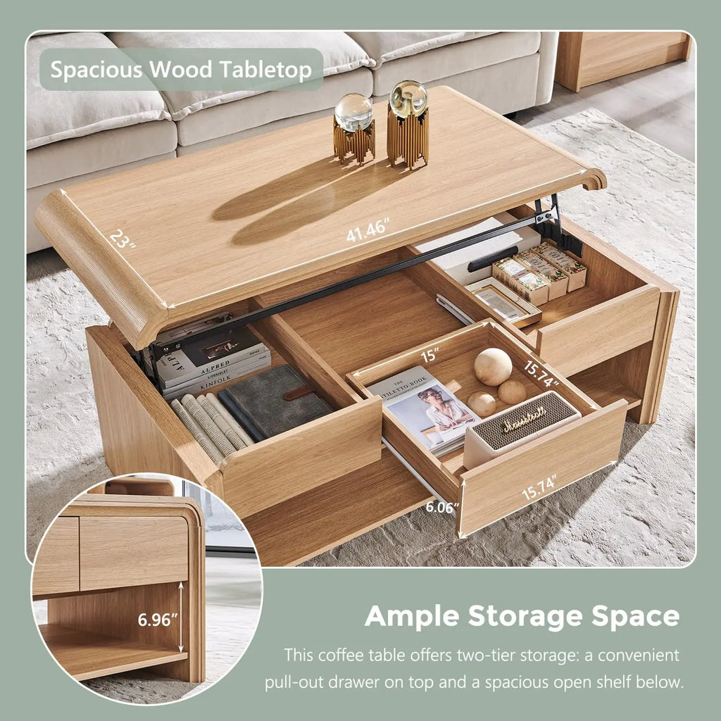 47" Lift Top Coffee Table with Storage