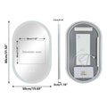 Oval LED Bathroom Mirror Backlit Wall Mounted Illuminated Bathroom Vanity Mirror