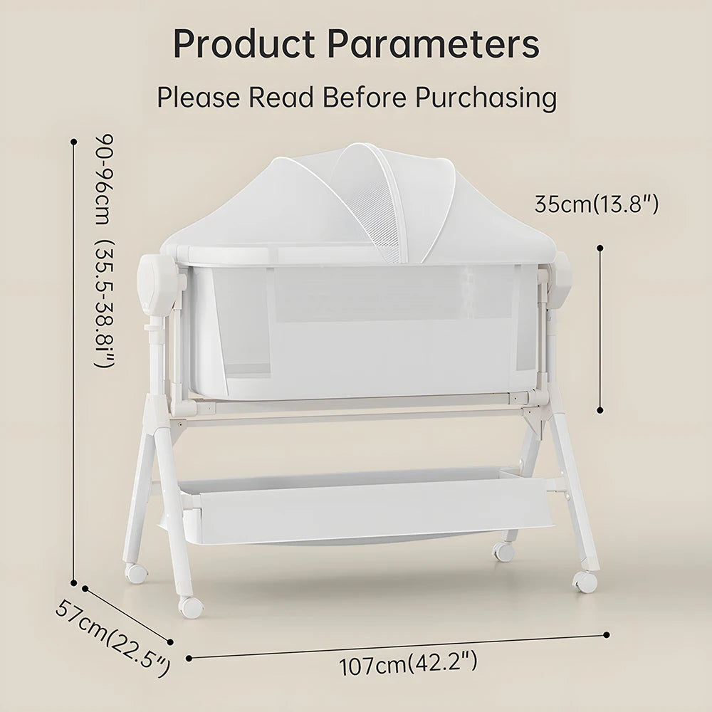 Automatic Rocking Bassinet with Music And Lights Comfortable Soft Mattress