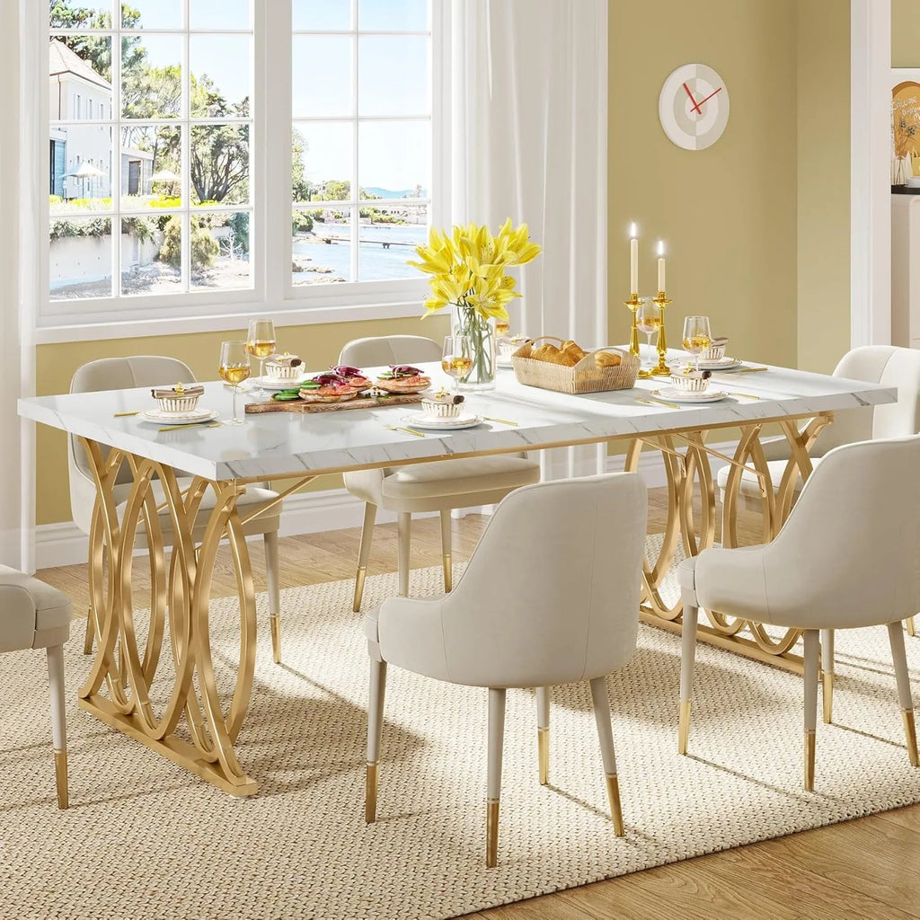 Modern Dining Table, 63" Lar