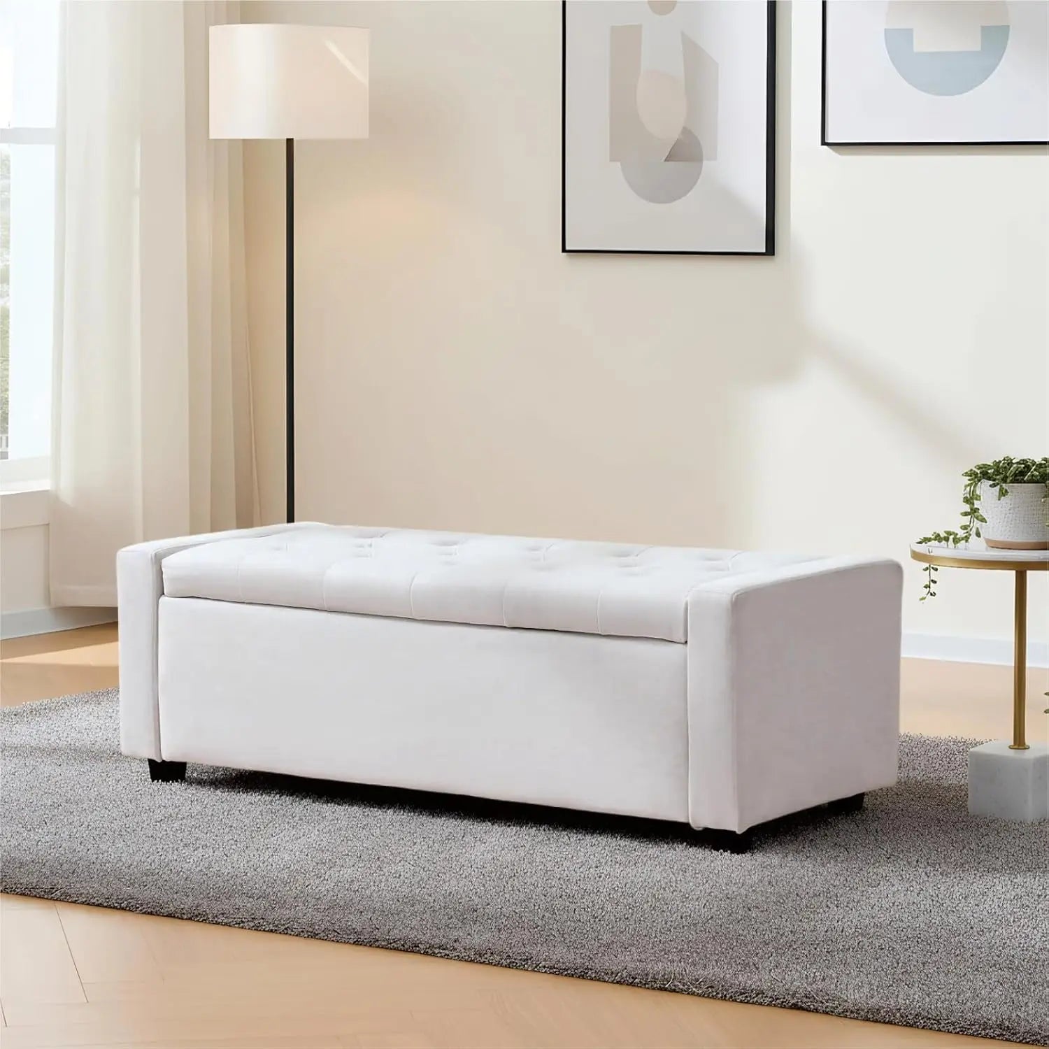 65.35" W Ottoman with Storage Bench