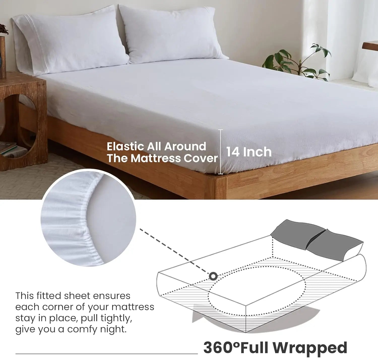 100% Pure Linen Bed Linen Sheet Set