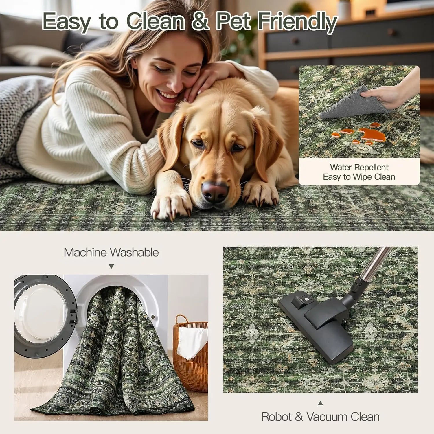 8x10 Washable Area Rug