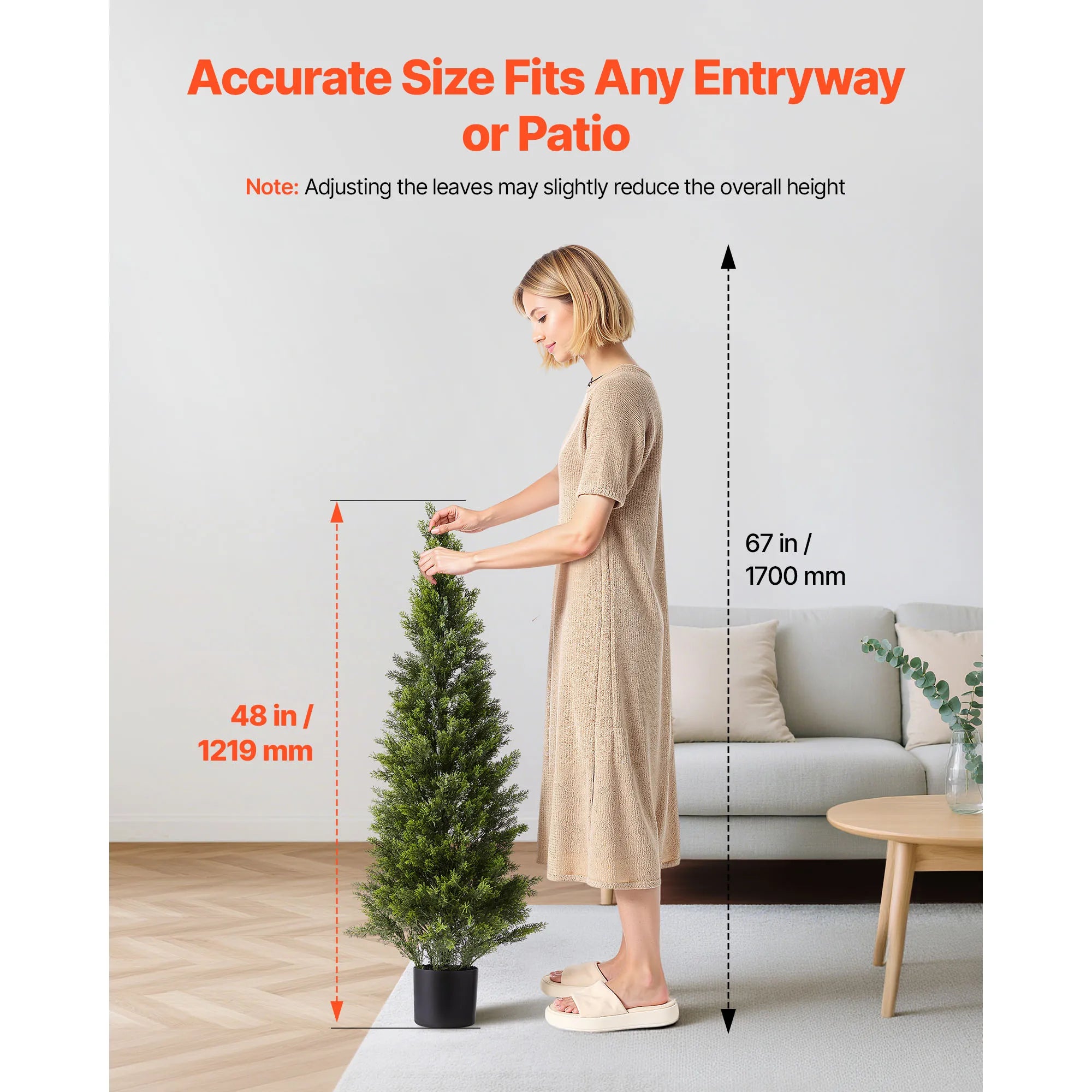 Artificial Topiary Cedar Trees 2 Set