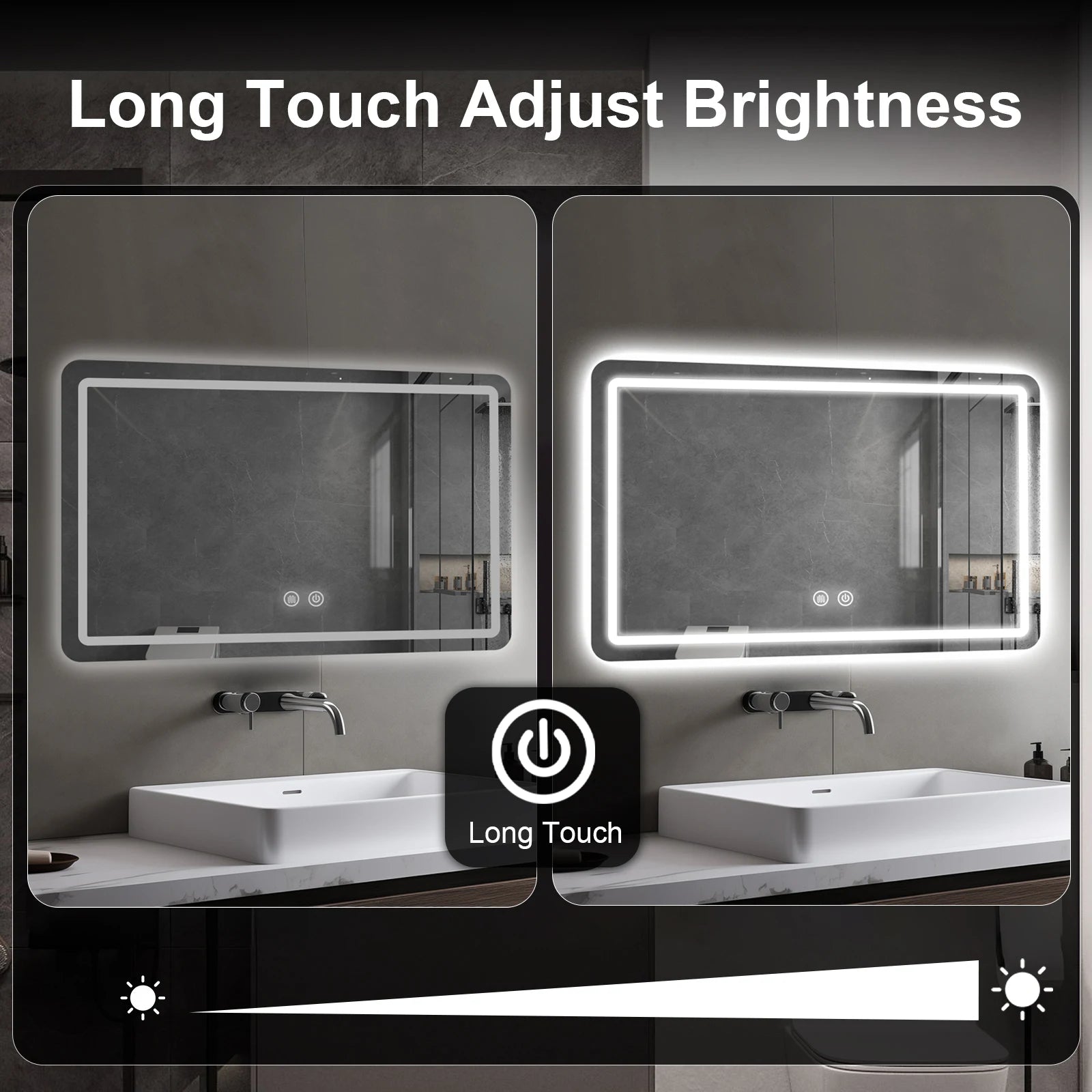 36x24 inch LED Bathroom Mirror Vanity Mirrors with Backlit Lights