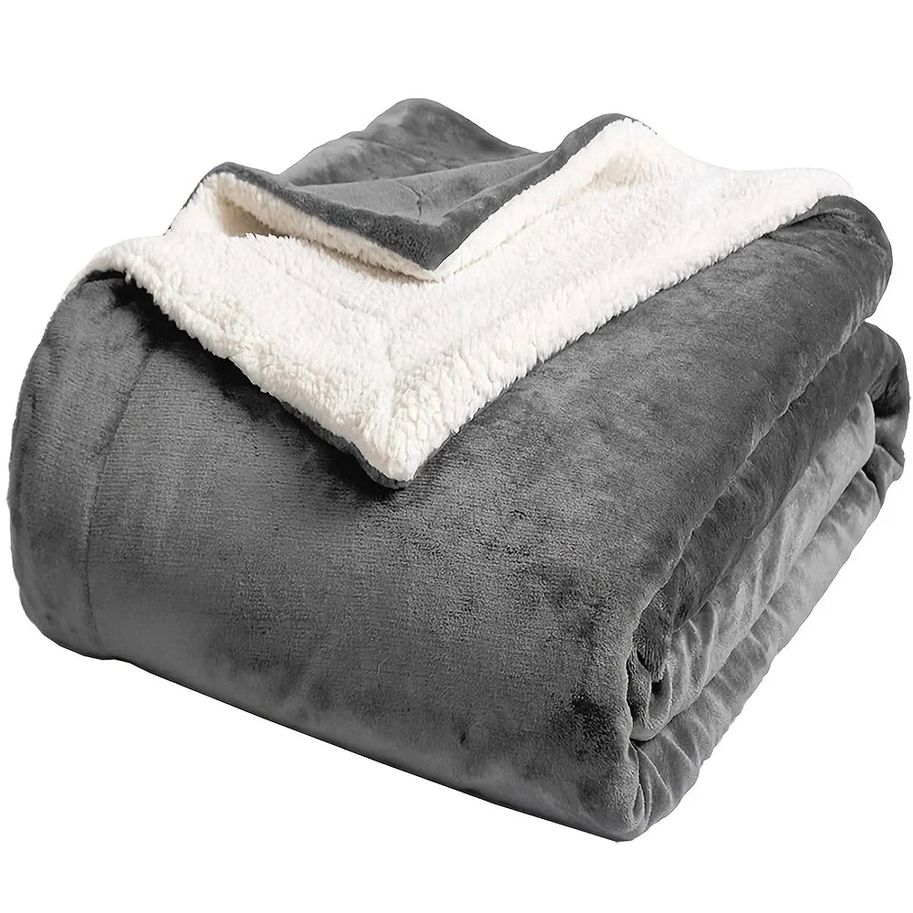 Sherpa Fleece Bed Blanket Twin