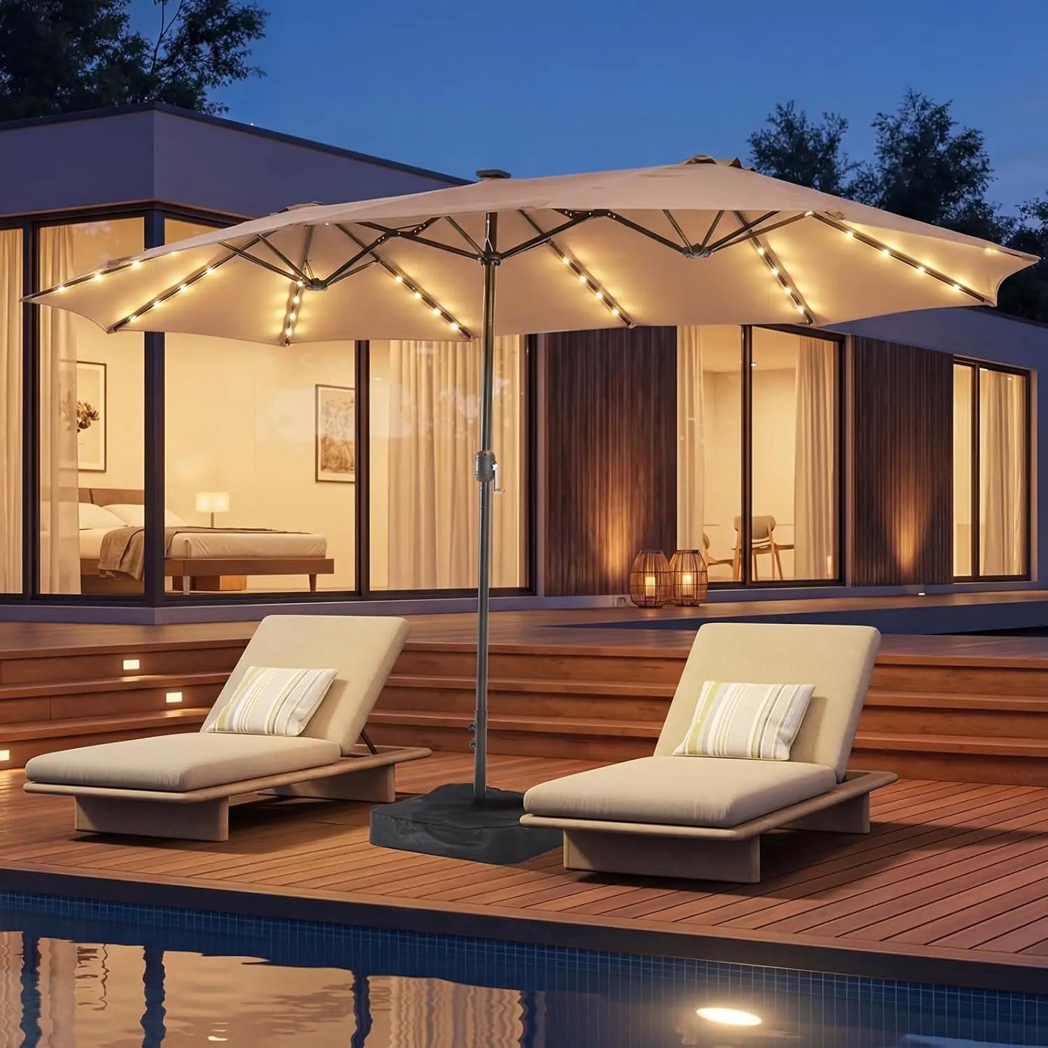 15ft Patio Umbrella with Base Included