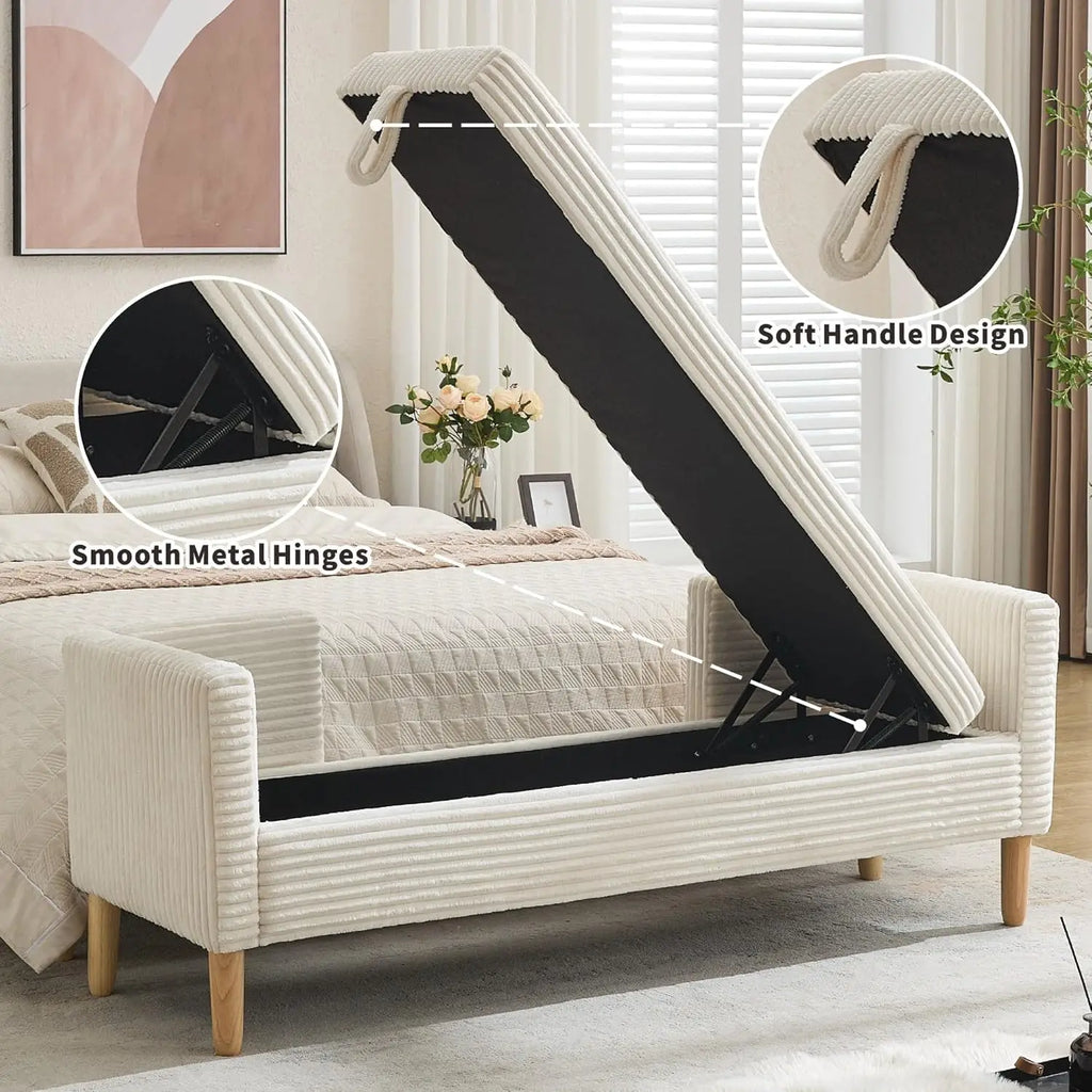 65.35" W Ottoman with Storage Bench
