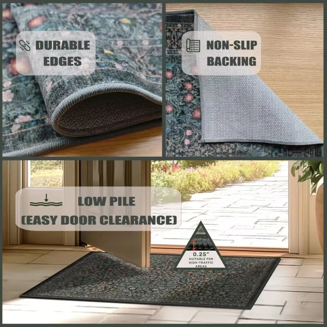 Washable Area Rug 9x12