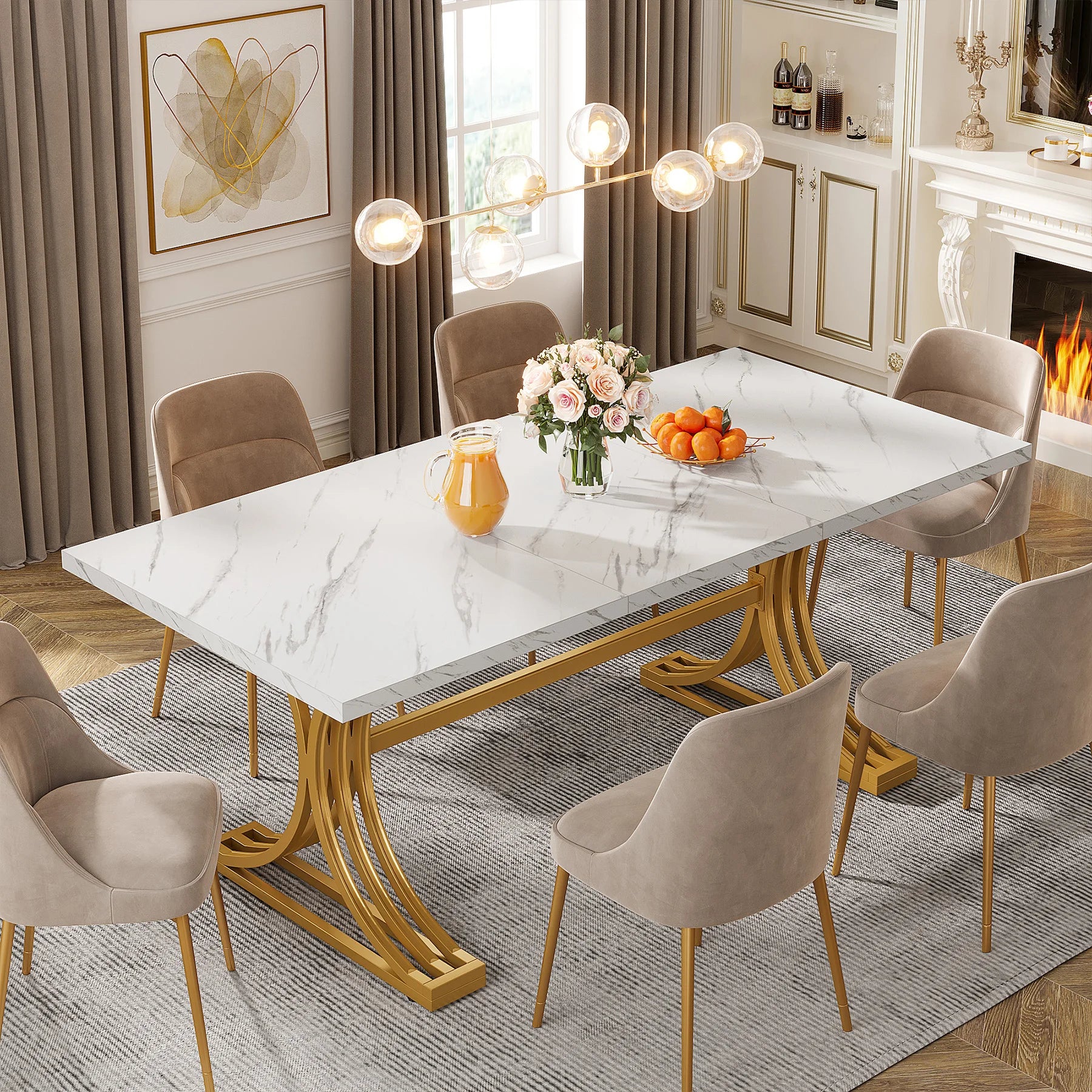 Tribesigns 63-Inch Rectangular Dining Table