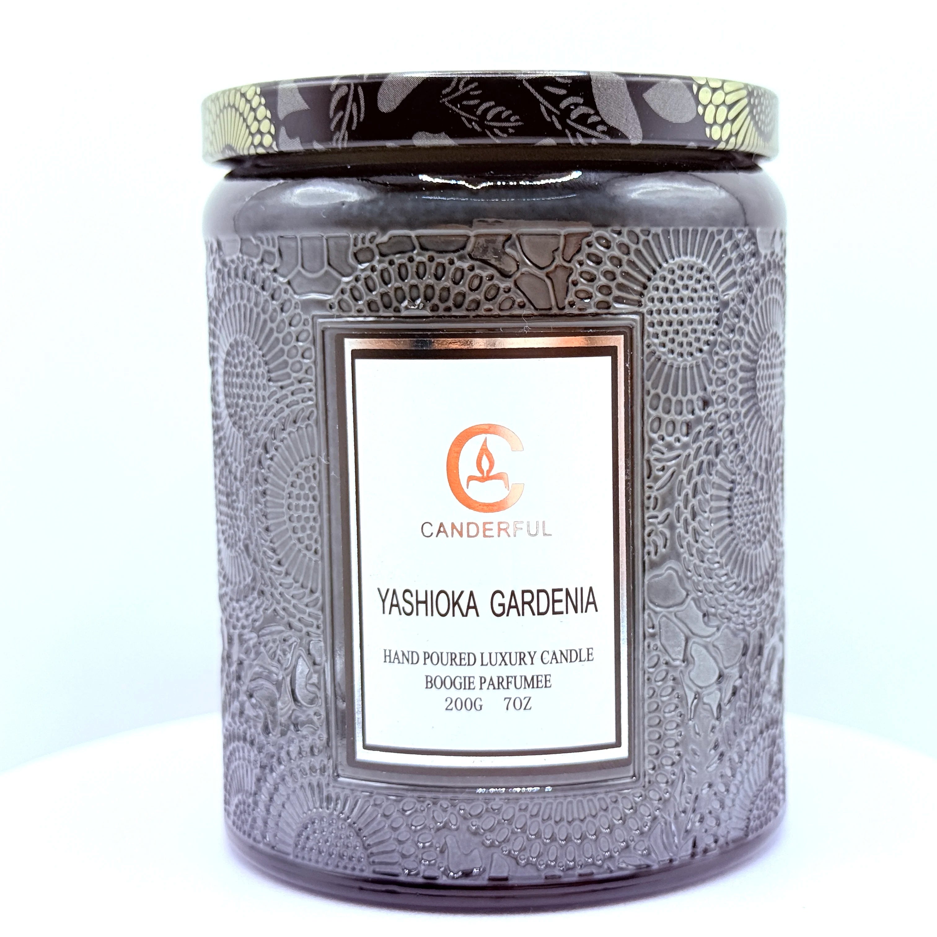Embossed Glass Scented Candle Soy Wax Aromatherapy Candle