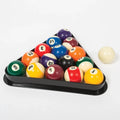 Billiard Pool Set with Cue Ball and Triangle Rack - Standard Resin Balls