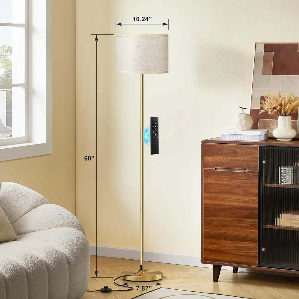 60'' Modern Floor Lamp with Remote, Dimmable