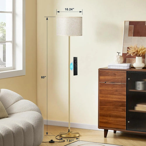 60'' Modern Floor Lamp with Remote, Dimmable