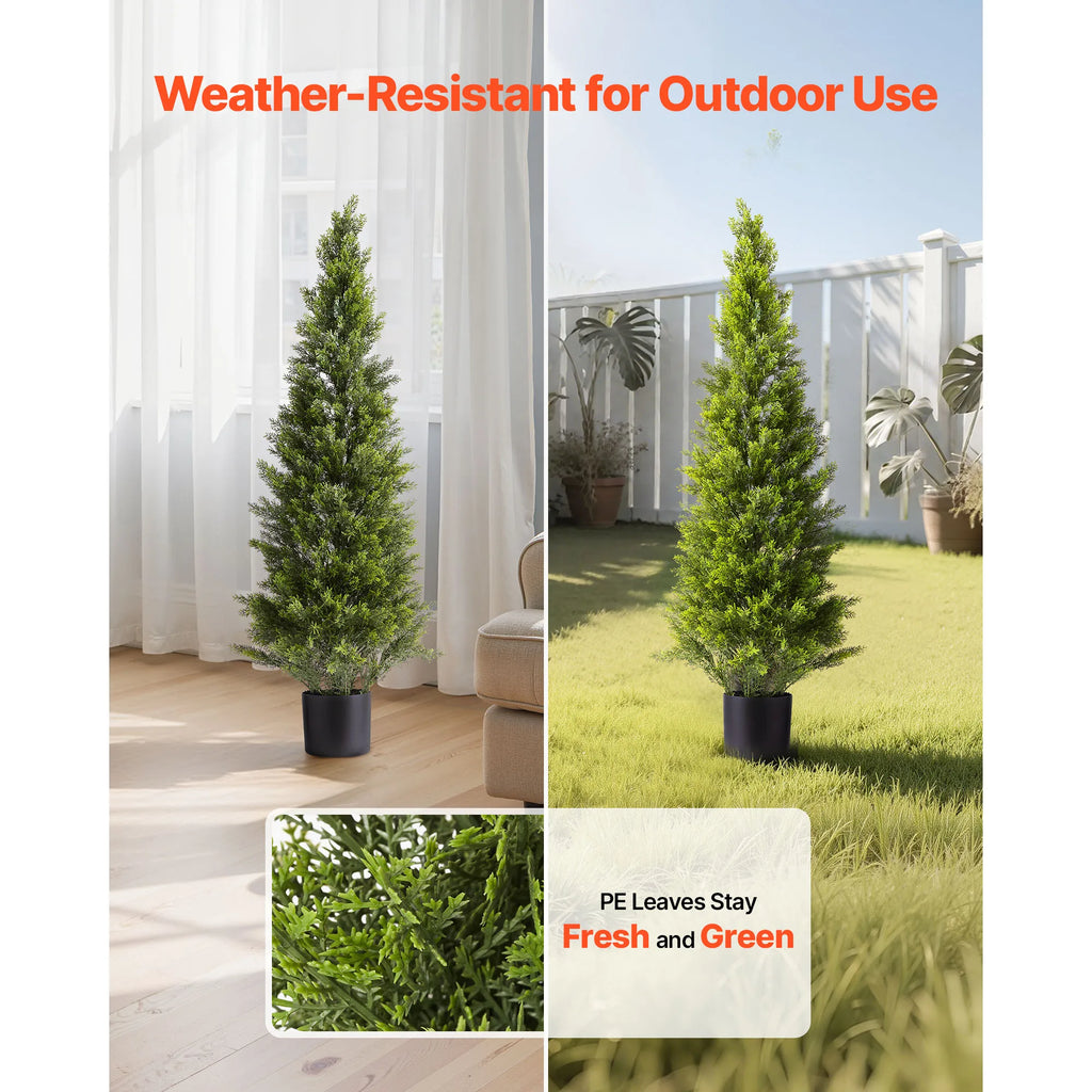 Artificial Topiary Cedar Trees 2 Set