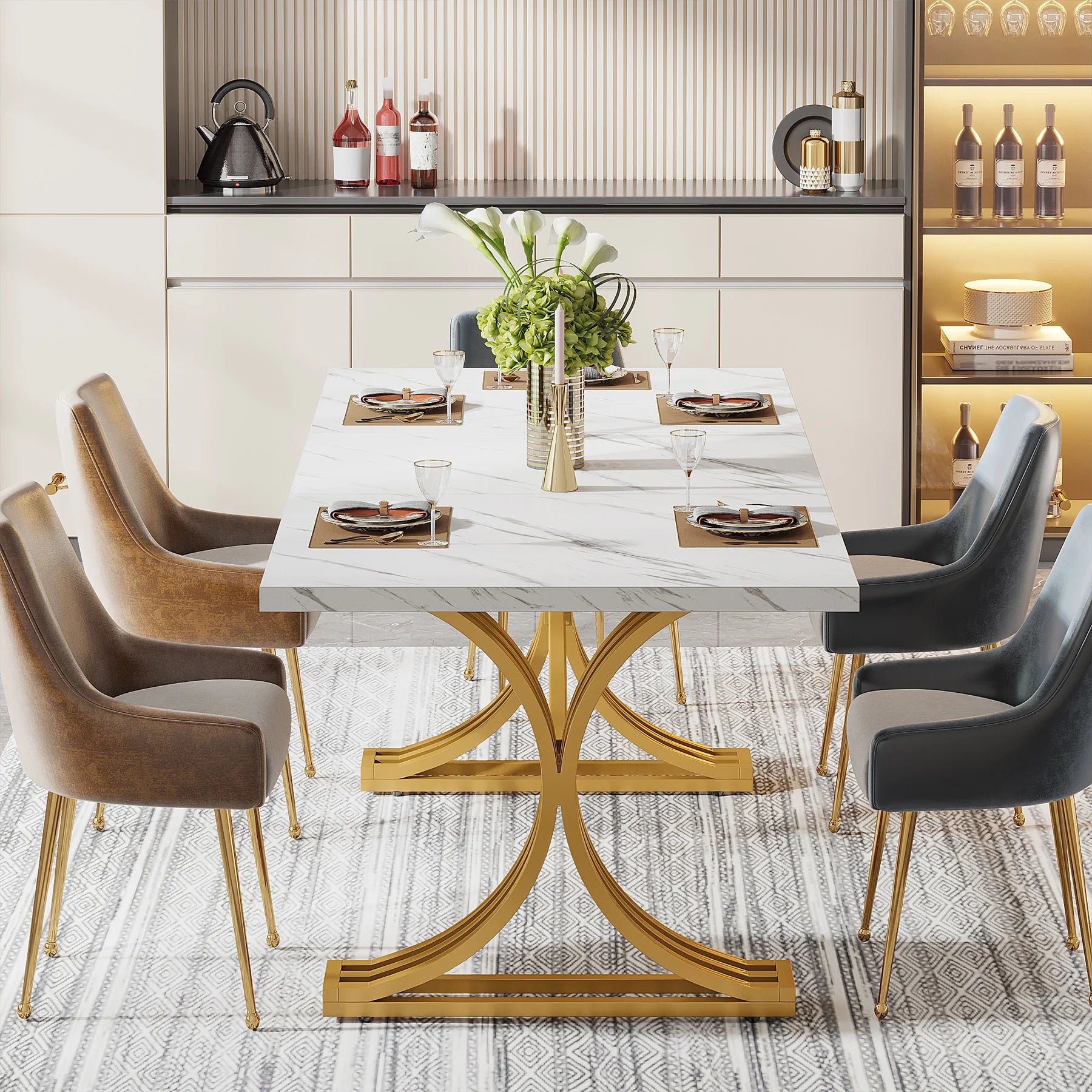 Tribesigns 63-Inch Rectangular Dining Table
