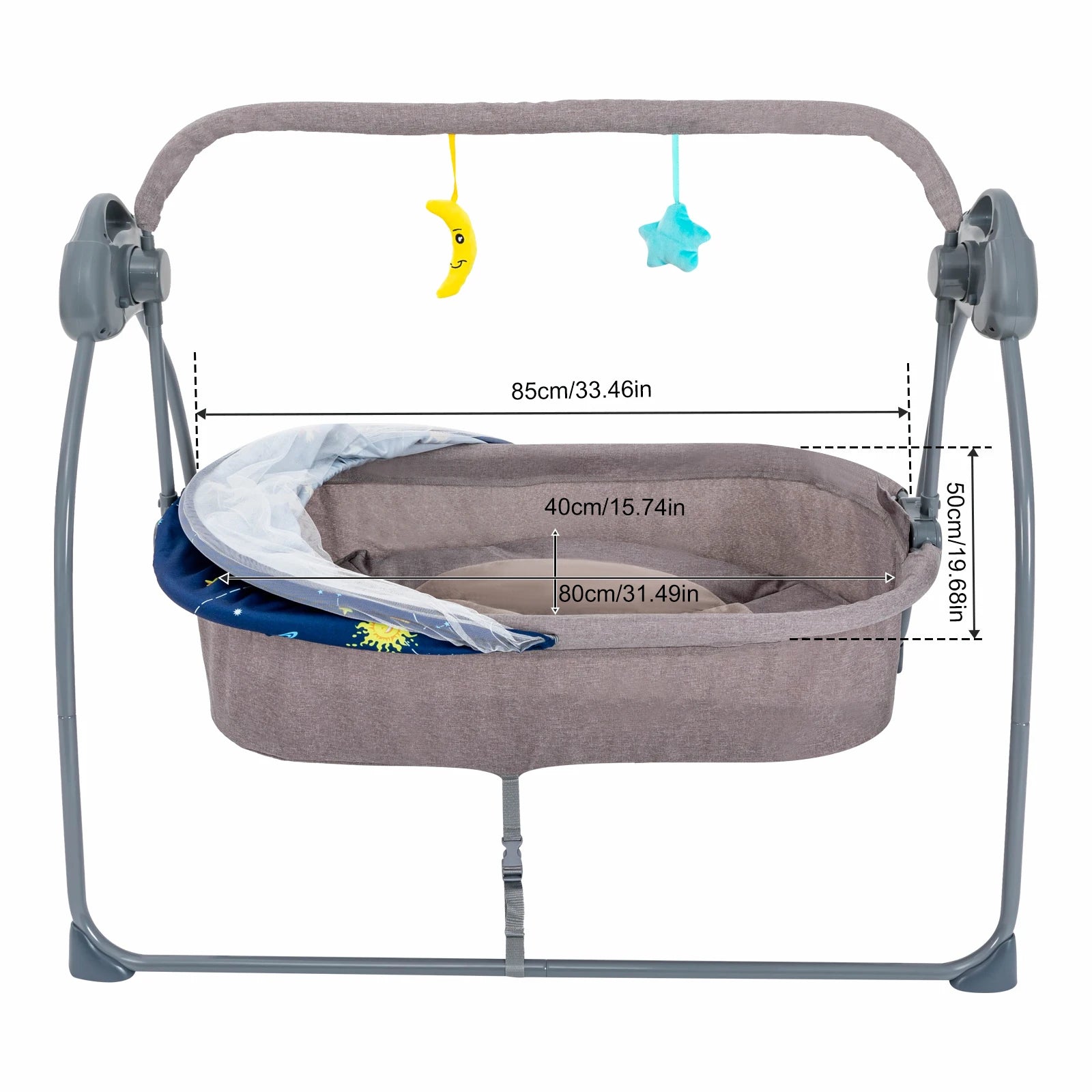 Baby Cradle Swing 5 Speeds Electric Stand Crib Auto Rocking Chair Bed with Remote Control