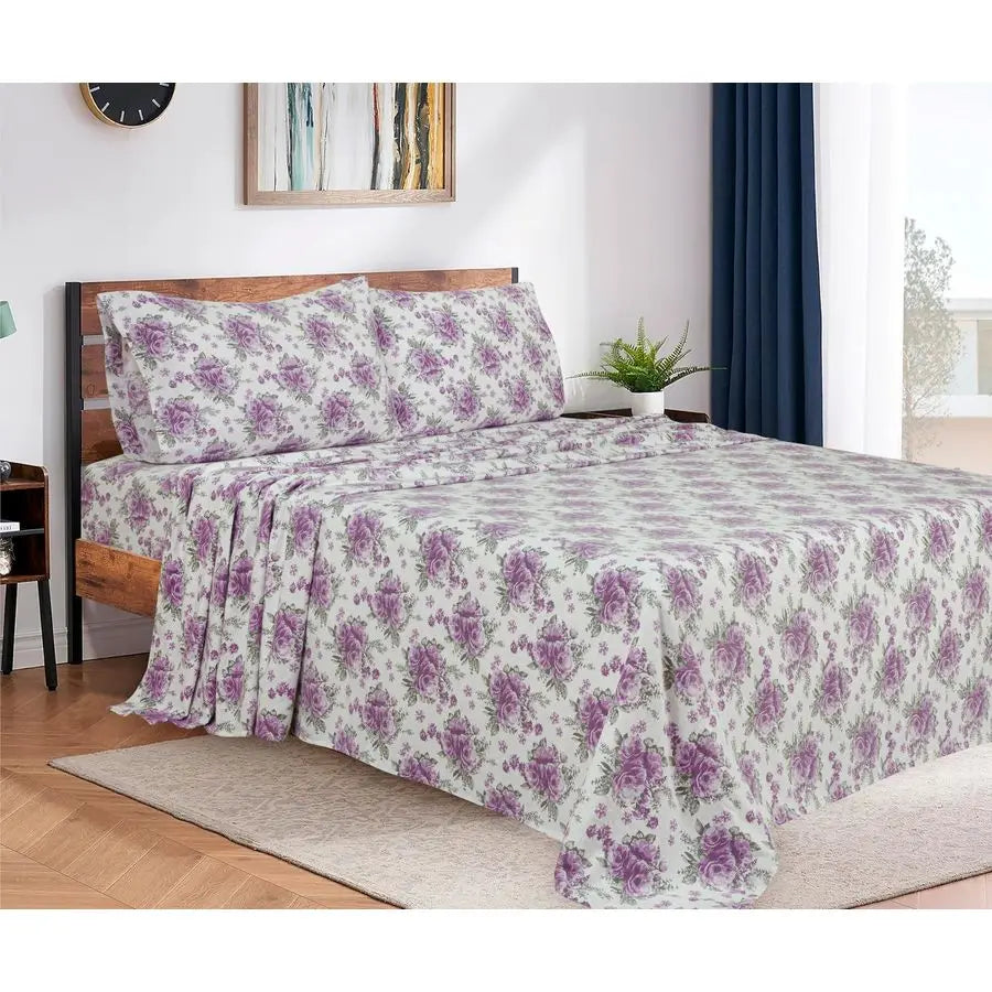 4 Piece 100 Cotton Flannel Sheets Queen Size Bed Set