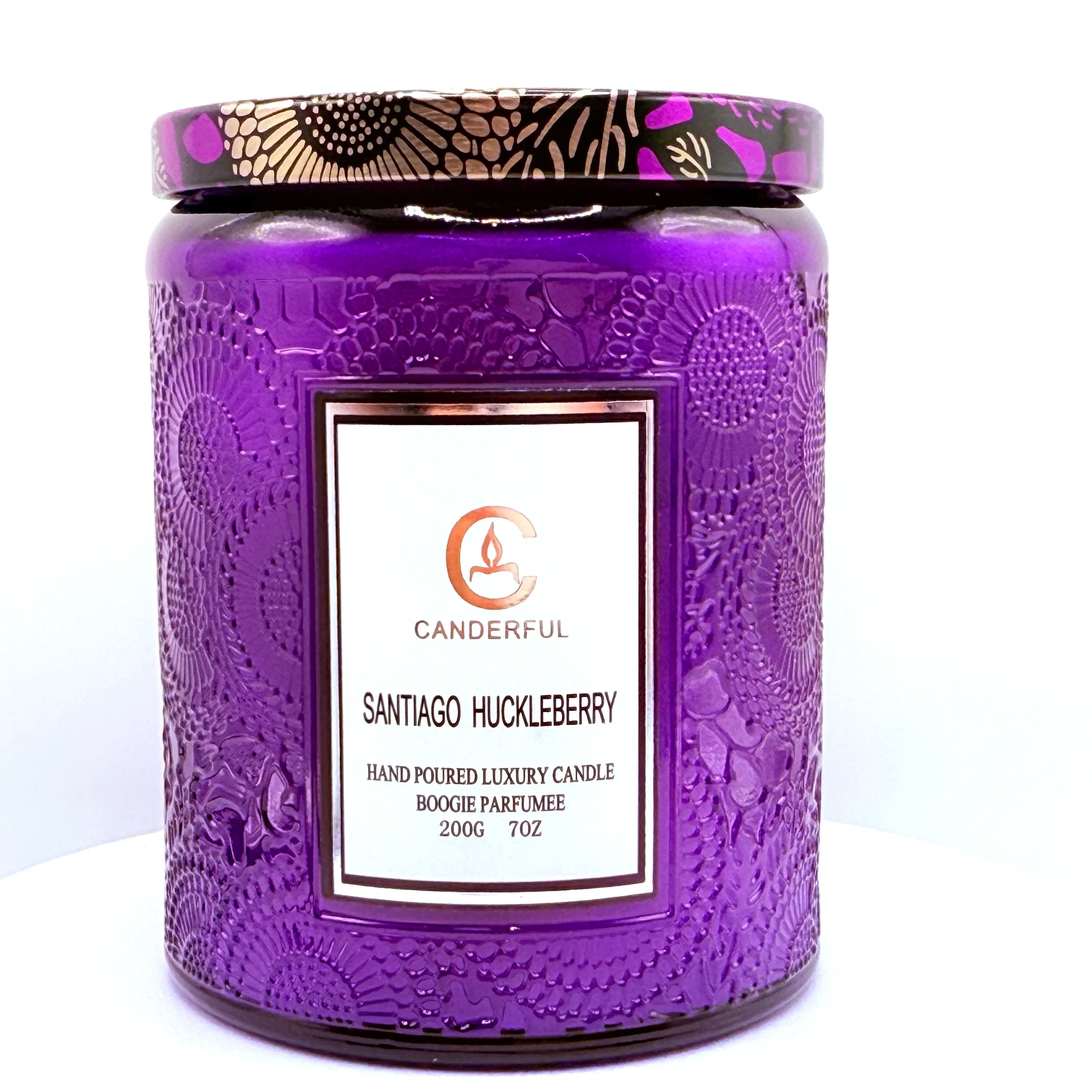 Embossed Glass Scented Candle Soy Wax Aromatherapy Candle