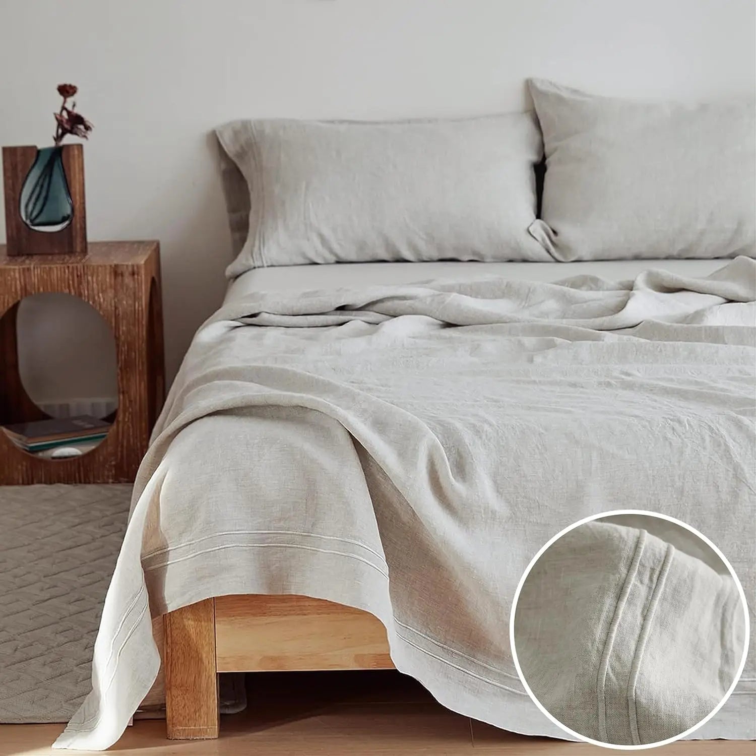 100% Pure Linen Bed Linen Sheet Set