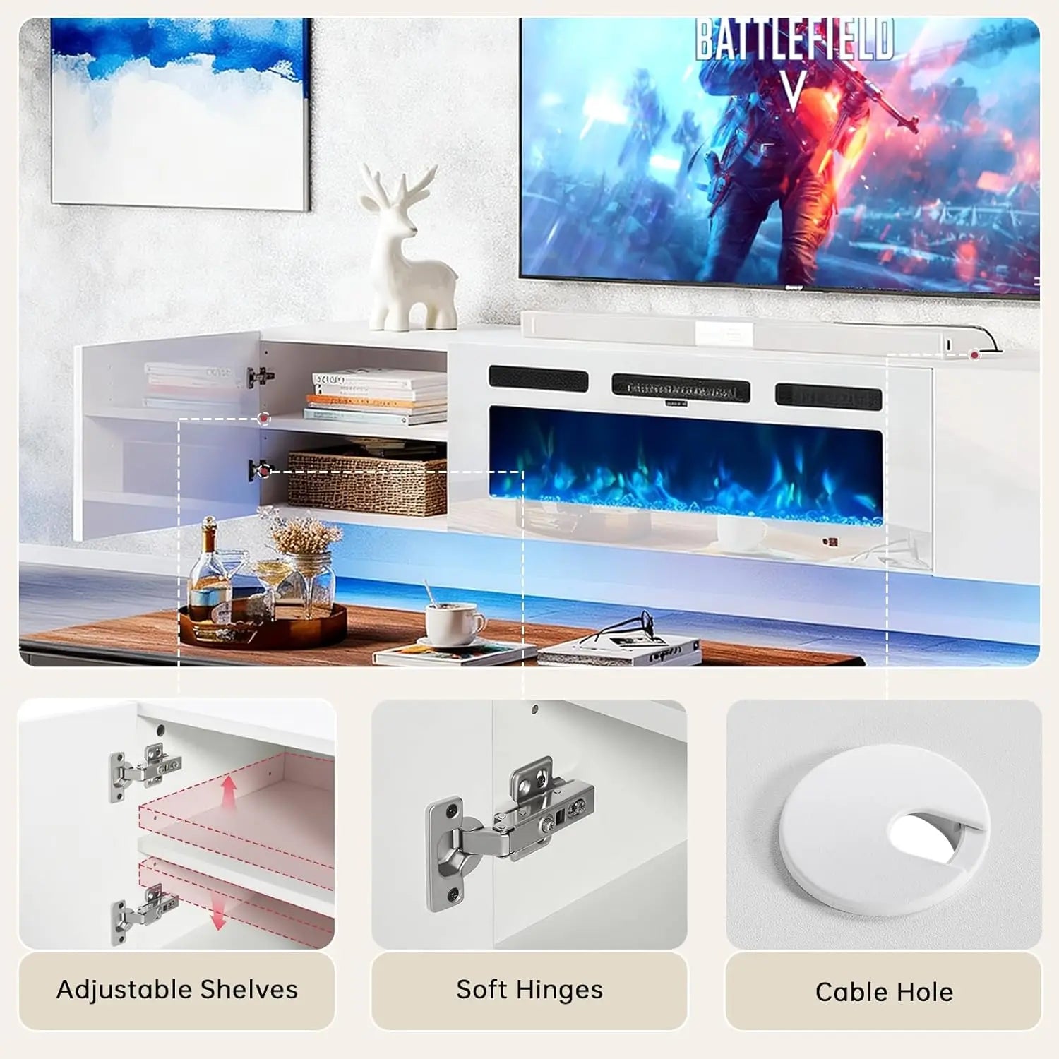70in Wall Mount Floating TV Stand