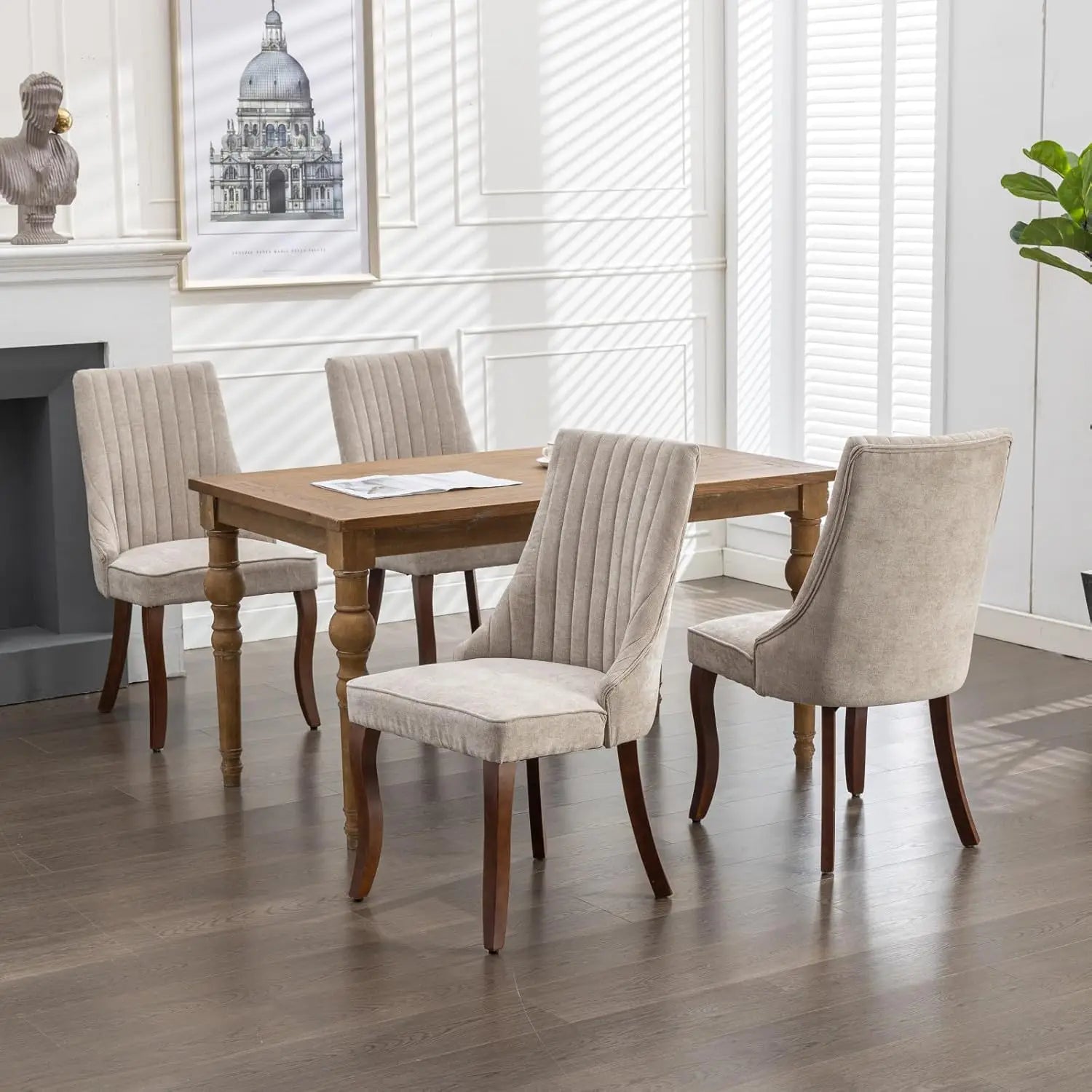 Velvet Upholstered Dining Chairs Set of 6