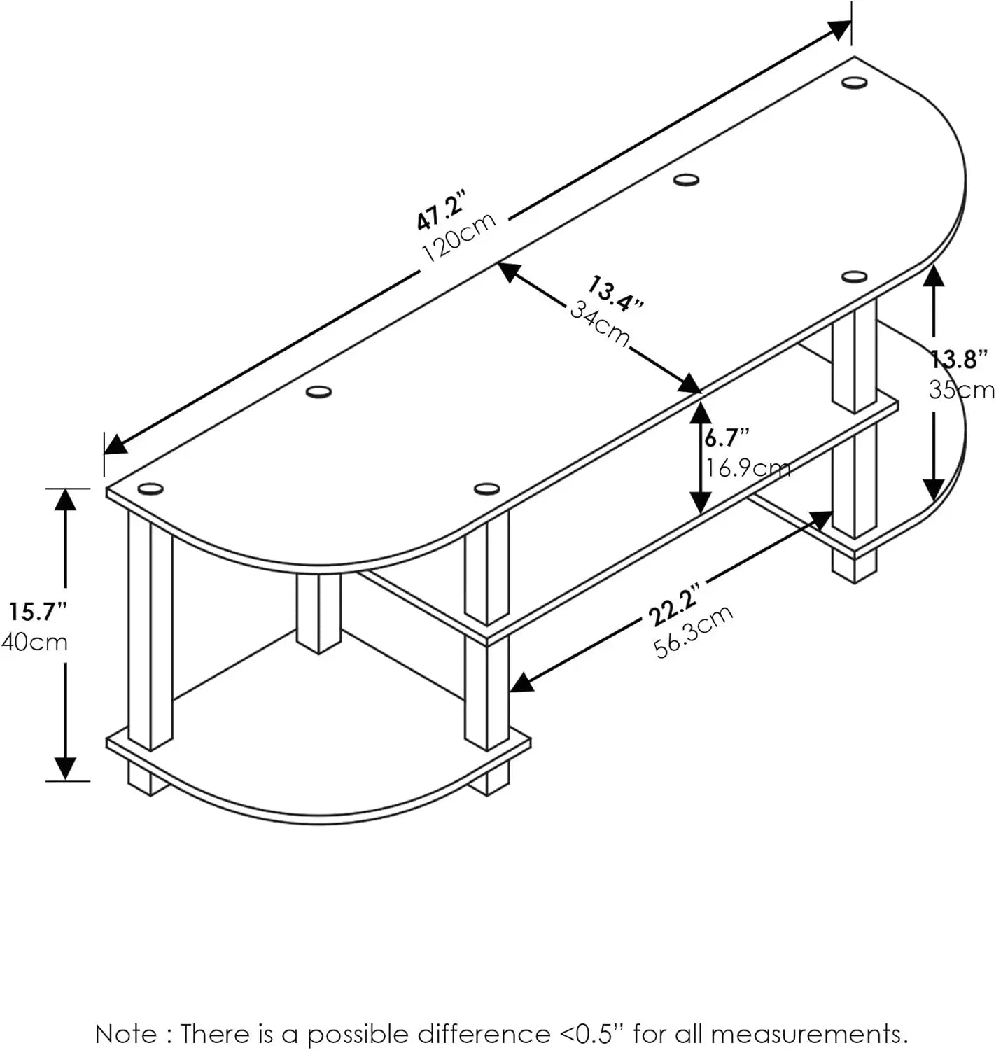 Turn-S-Tube Wide TV Stand