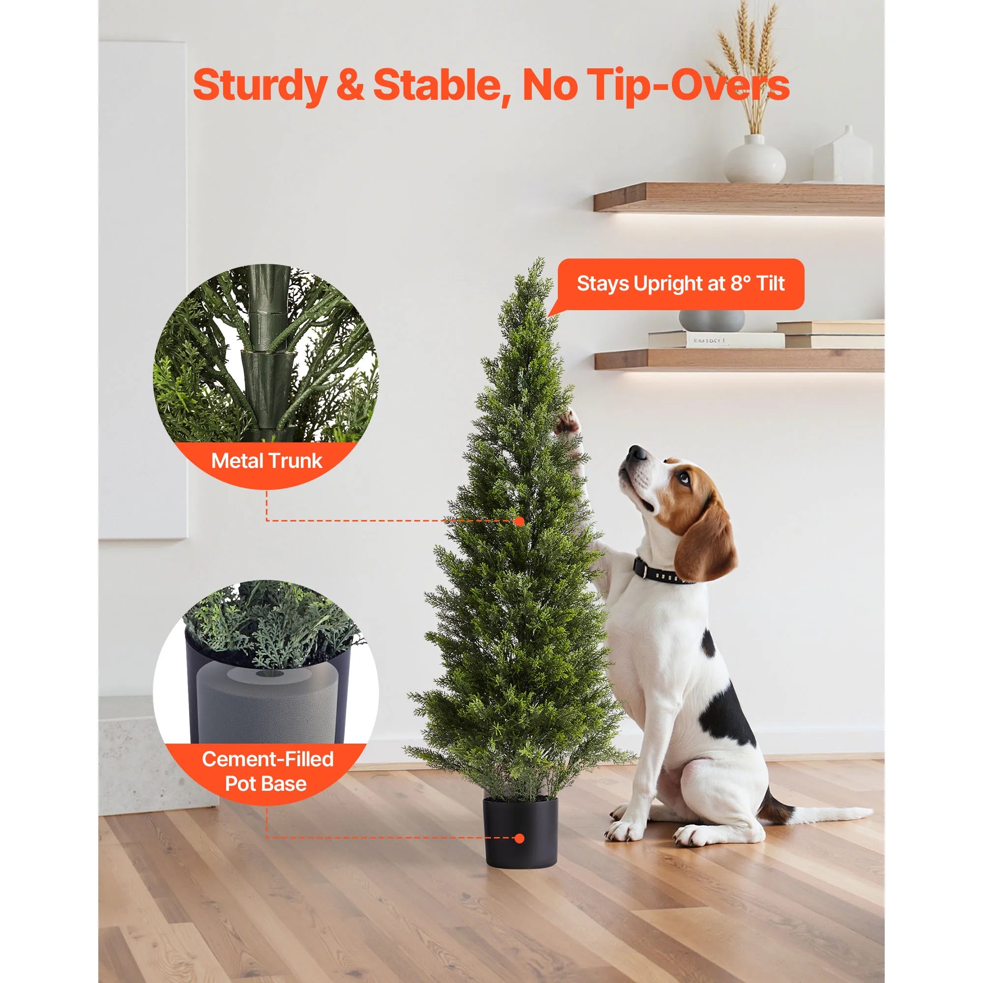 Artificial Topiary Cedar Trees 2 Set