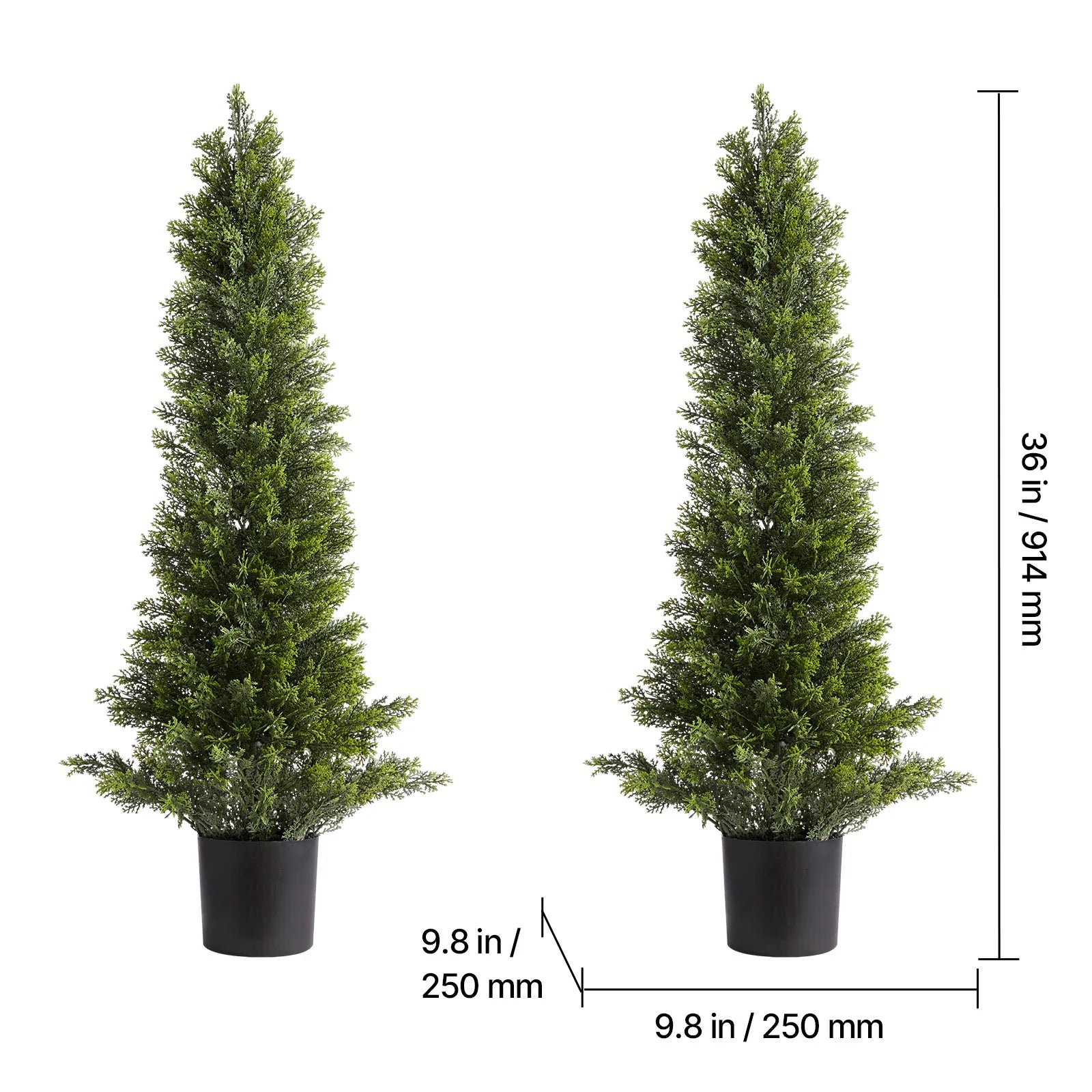 Artificial Topiary Cedar Trees 2 Set