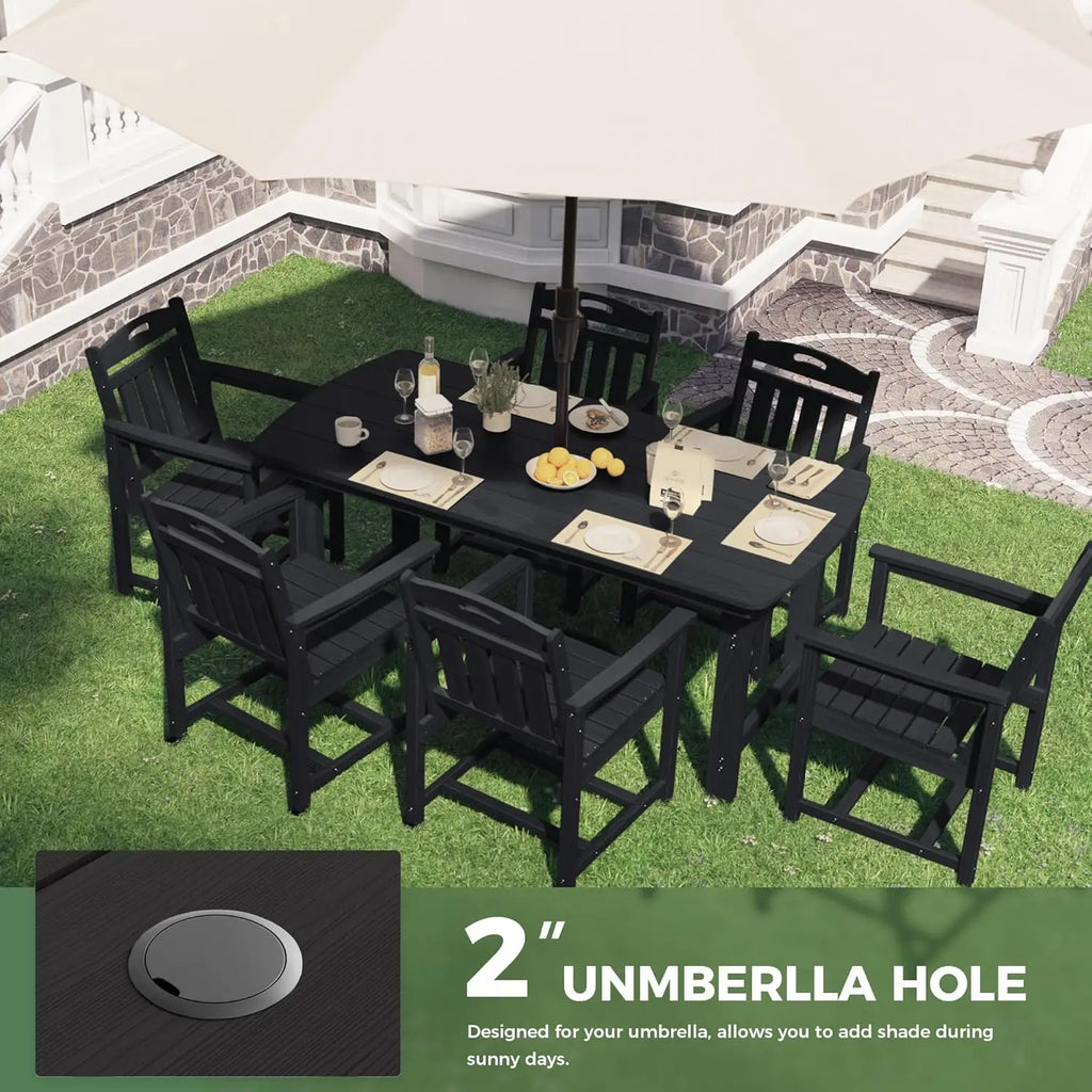 HDPE Outdoor Dining Set, Patio Table and Chairs Set