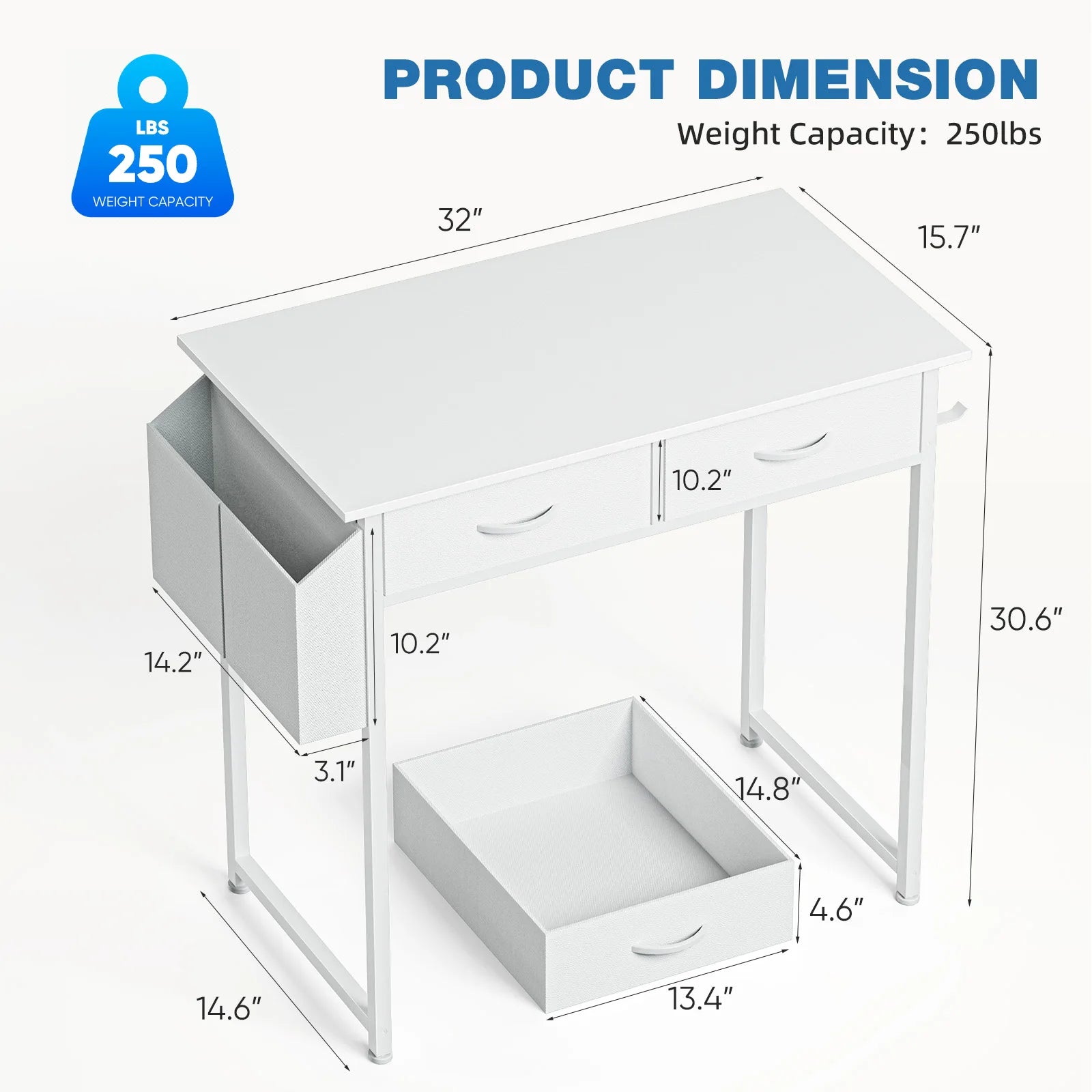 JHK 32 Inch Modern Office Computer Desk