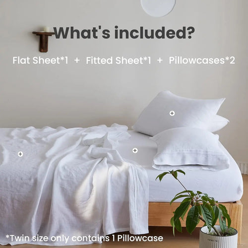 100% Pure Linen Bed Linen Sheet Set