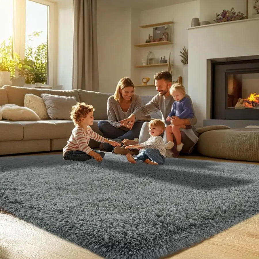 8x10 Area Rug Shag Grey Area