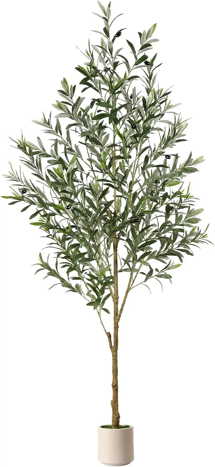 6FT Artificial Olive Tree with Lifelike Trunk and Fruits,