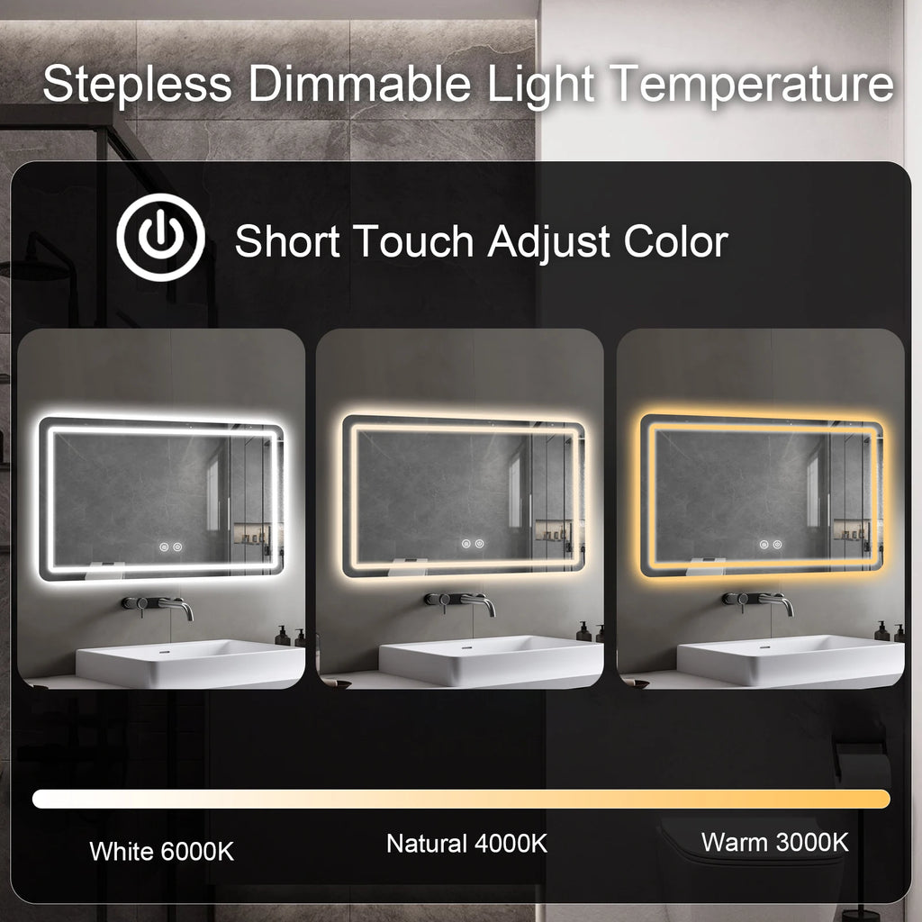 36x24 inch LED Bathroom Mirror Vanity Mirrors with Backlit Lights