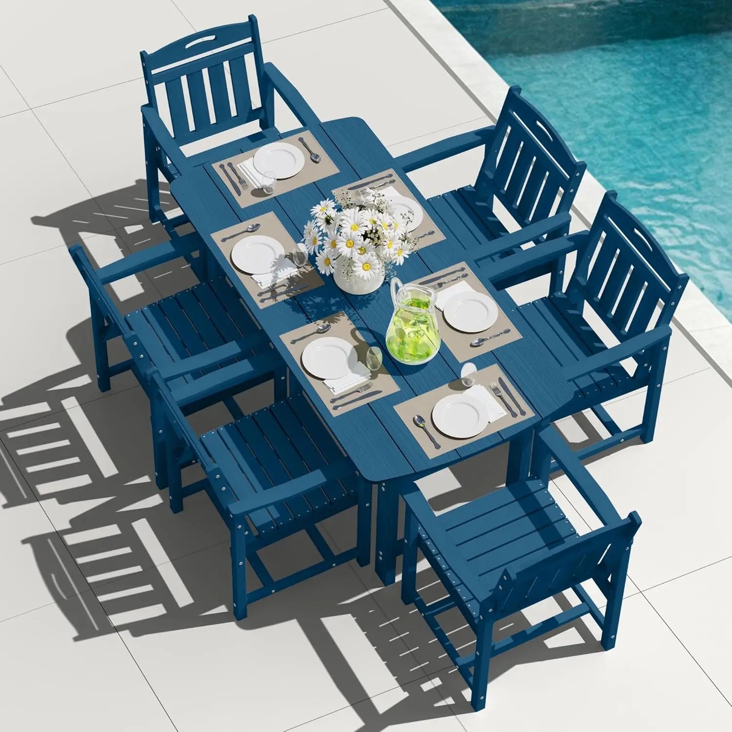 HDPE Outdoor Dining Set, Patio Table and Chairs Set